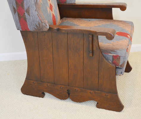 Vintage Romweber Viking Oak Wood Panel Wing Chair