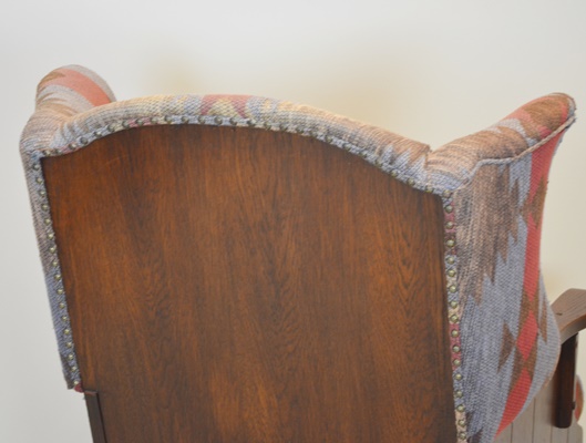 Vintage Romweber Viking Oak Wood Panel Wing Chair