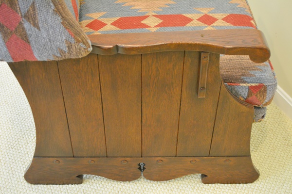 Vintage Romweber Viking Oak Wood Panel Wing Chair