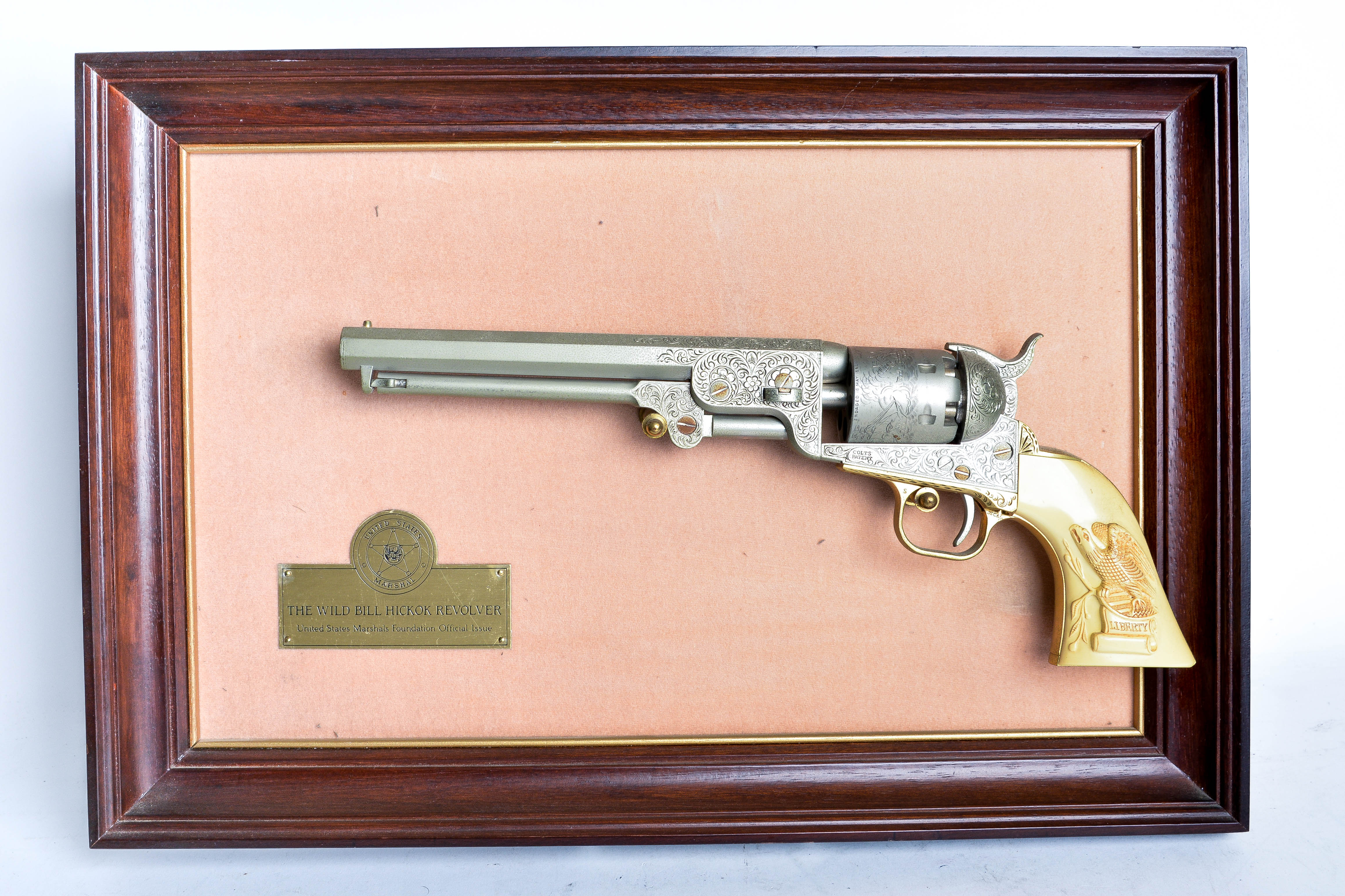 Collection of Three Framed Commemorative Replica Handguns