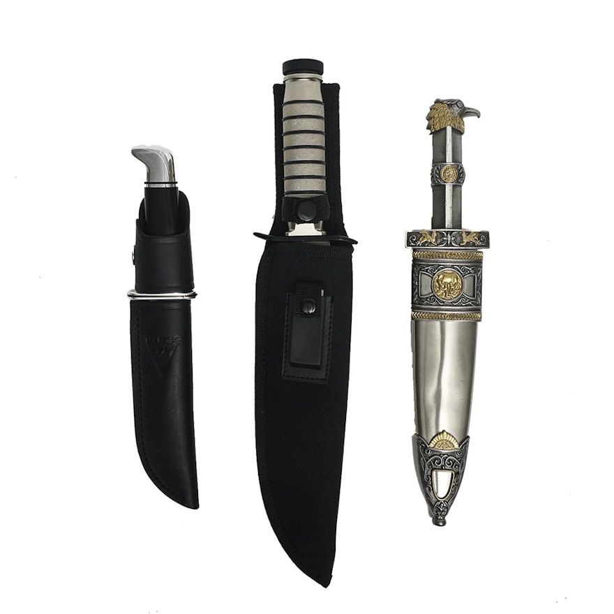 Two Utility Knives and a Dagger