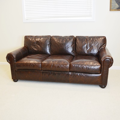 Restoration Hardware Original Lancaster Leather Sofa