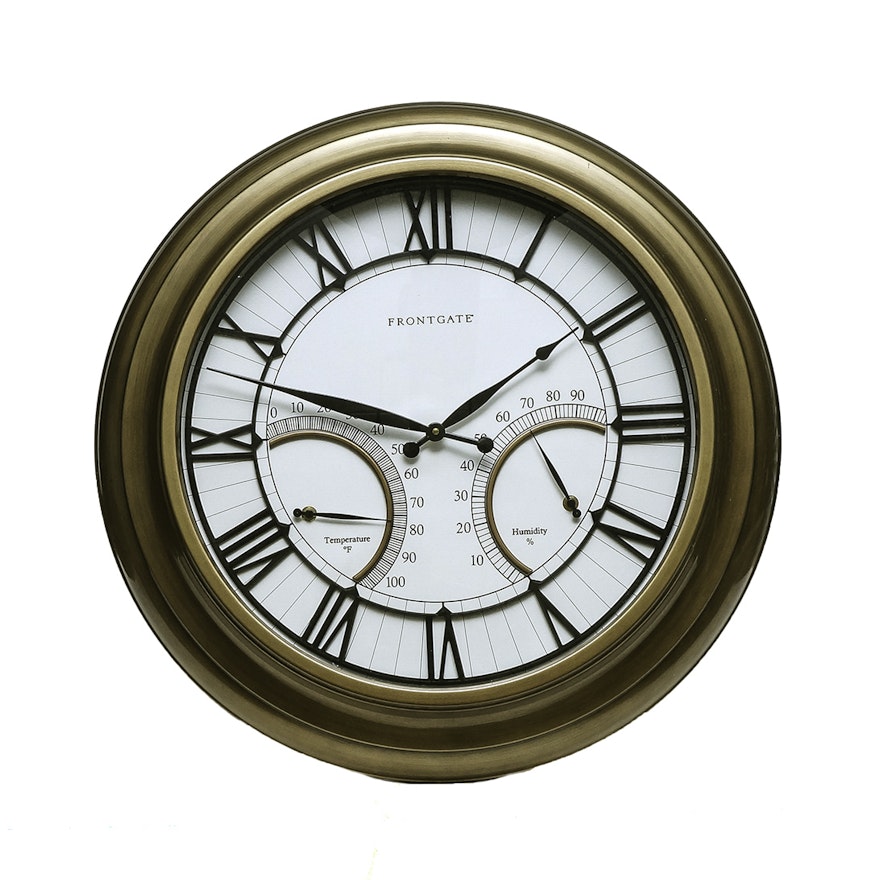 Frontgate Outdoor Clock with Humidity and Temperature Gauge