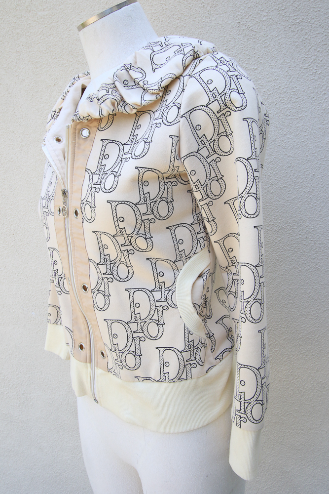 Christian Dior Boutique Monogrammed Zip Front Jacket
