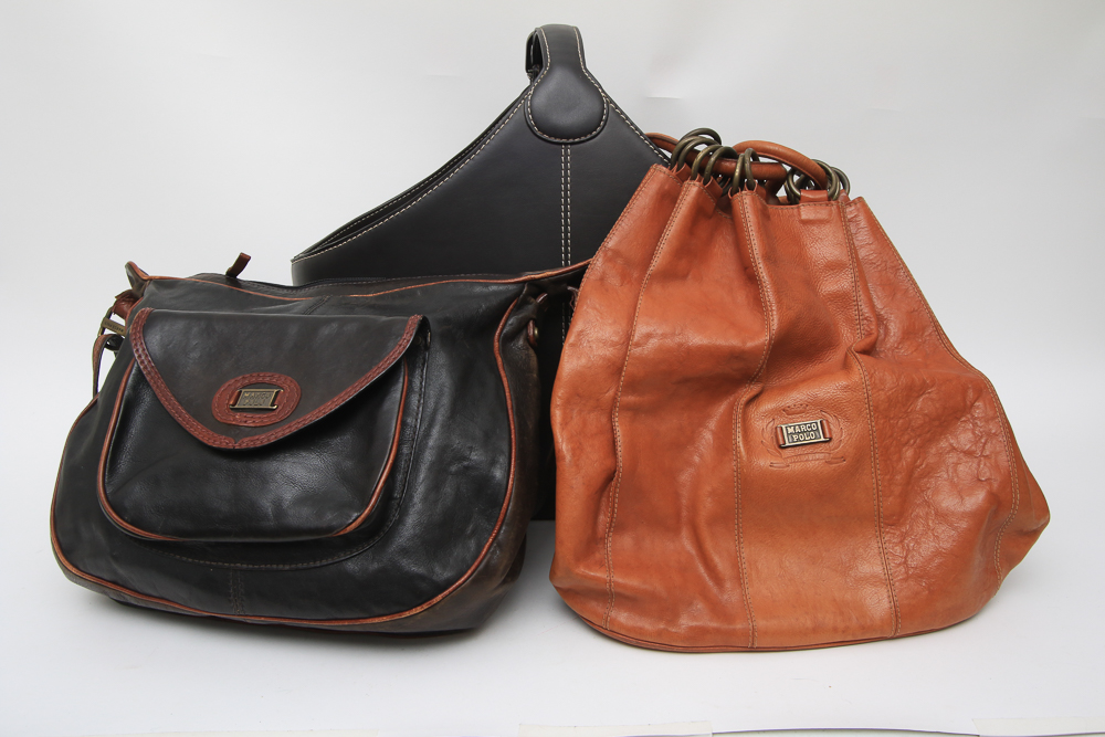 Assortment of Three Leather Bags including Marco Polo