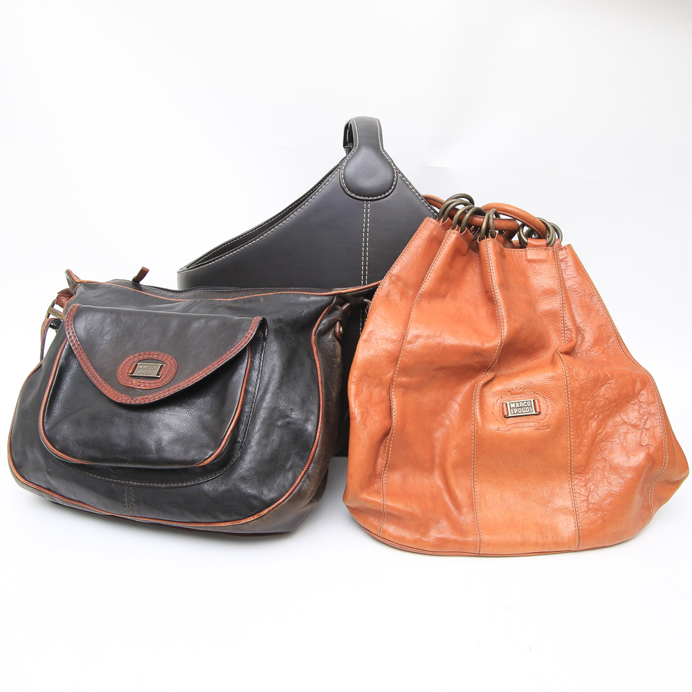 Assortment of Three Leather Bags including Marco Polo