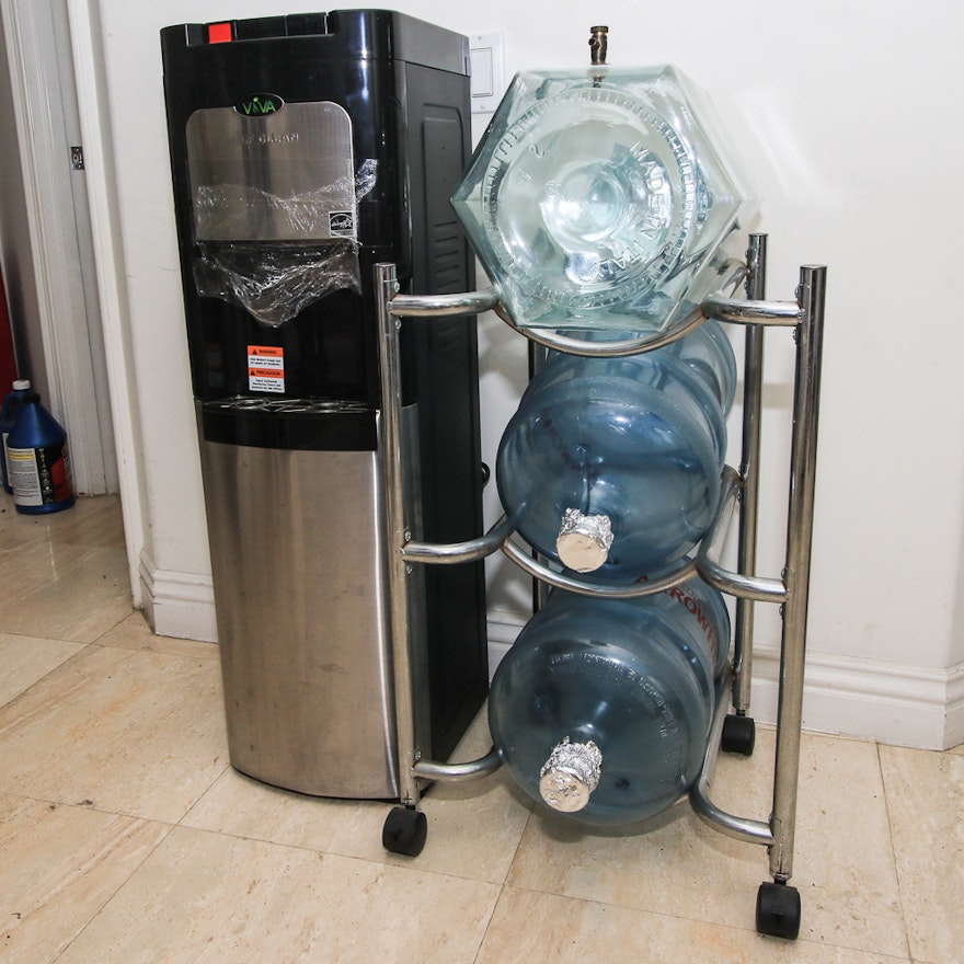 Viva Self-Cleaning Water Dispenser with Bottles and Rack