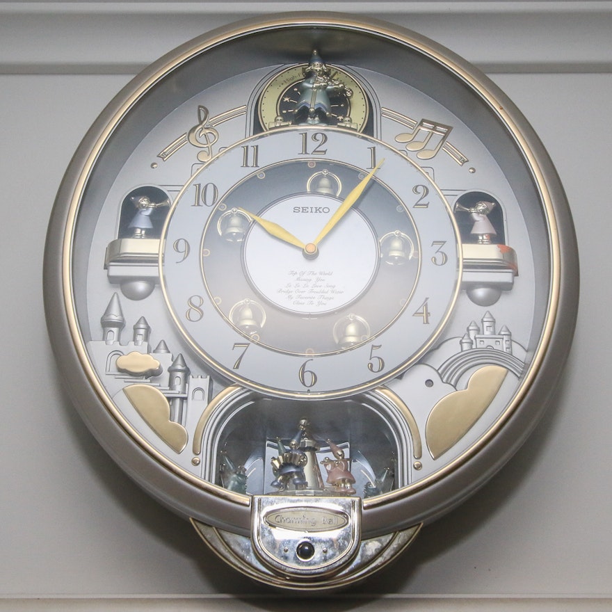 Seiko "Charming Bell" Melodies in Motion Whimsical Wall Clock