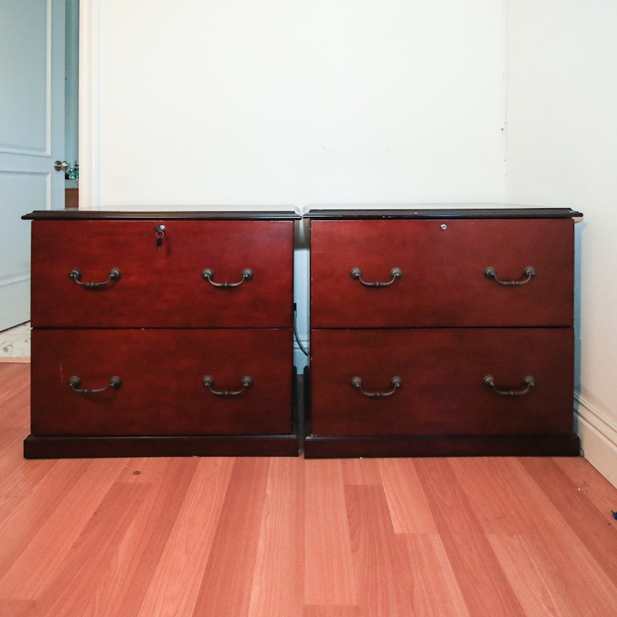 Two Wooden File Cabinets