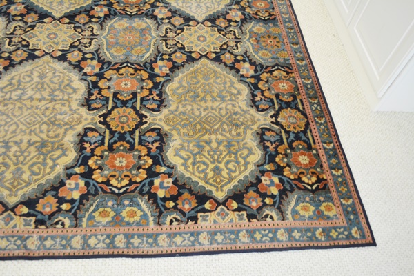 Fine Hand-Knotted Antique Lavar Kerman Wool Area Rug