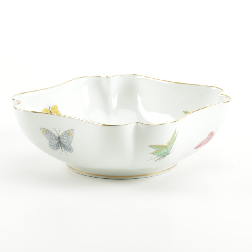 Limoges White Porcelain Butterfly Motif Bowl