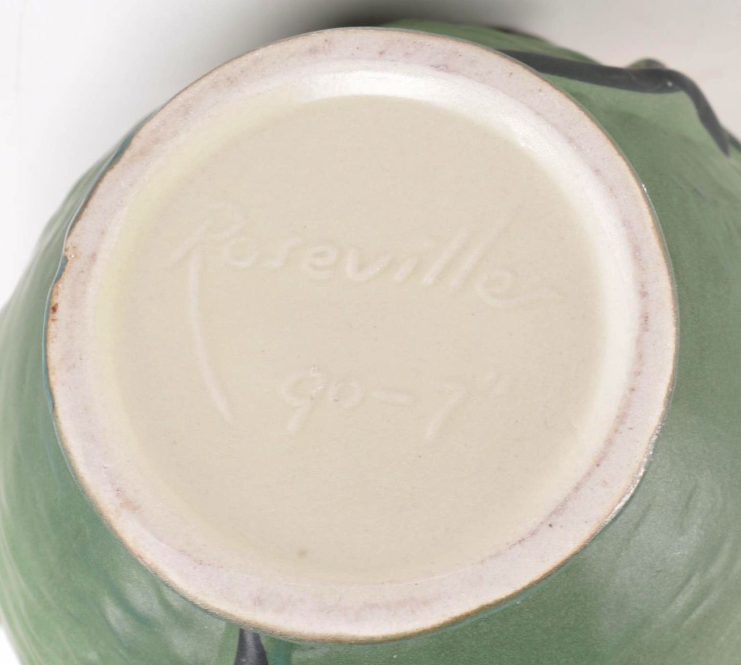 Reproduction Chinese Roseville Dual Handled Floral Motif Ceramic Vases