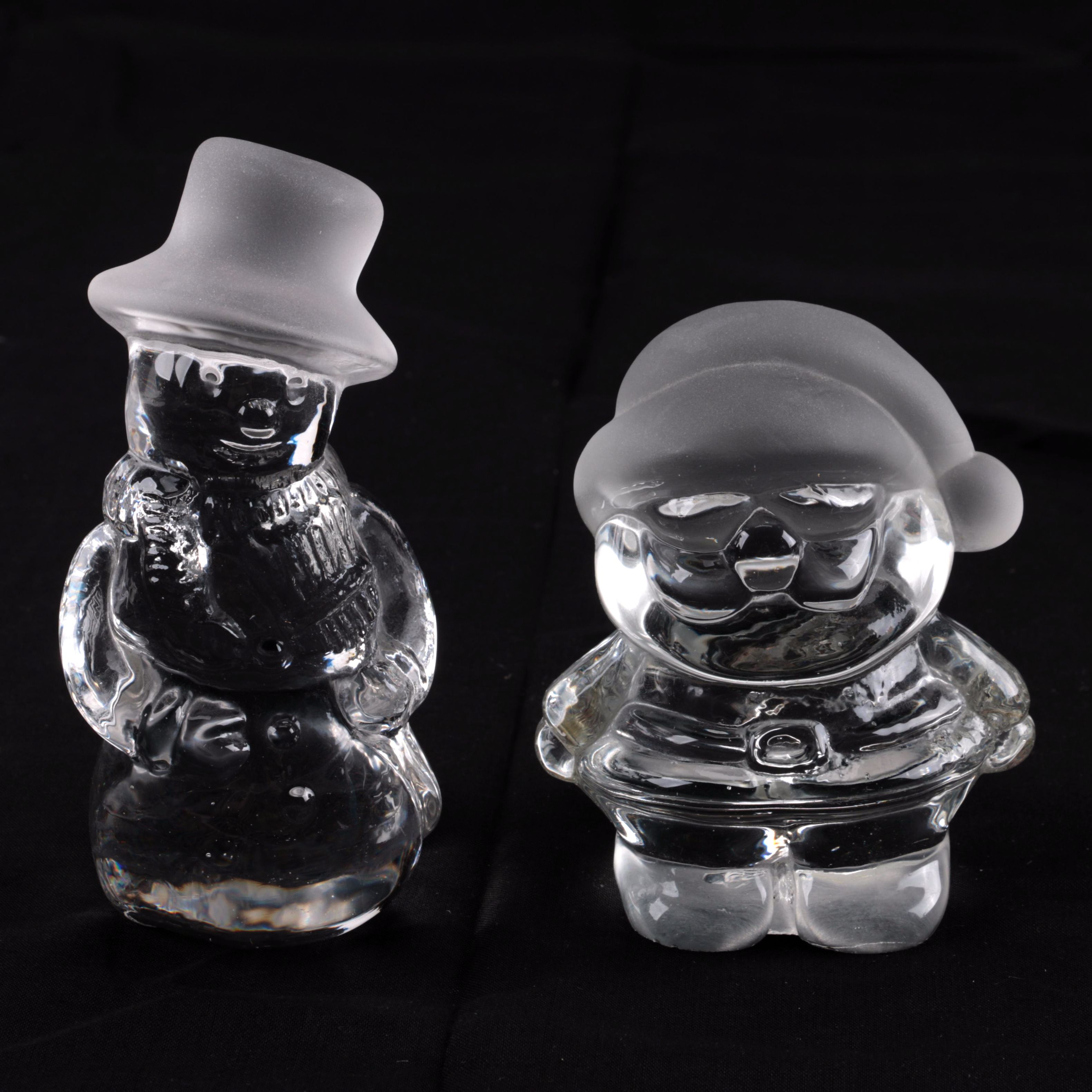 Pair of Crystal Christmas Figurines