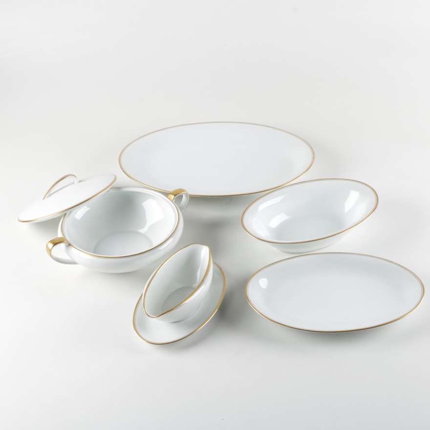 White And Gilded Porcelain Tableware