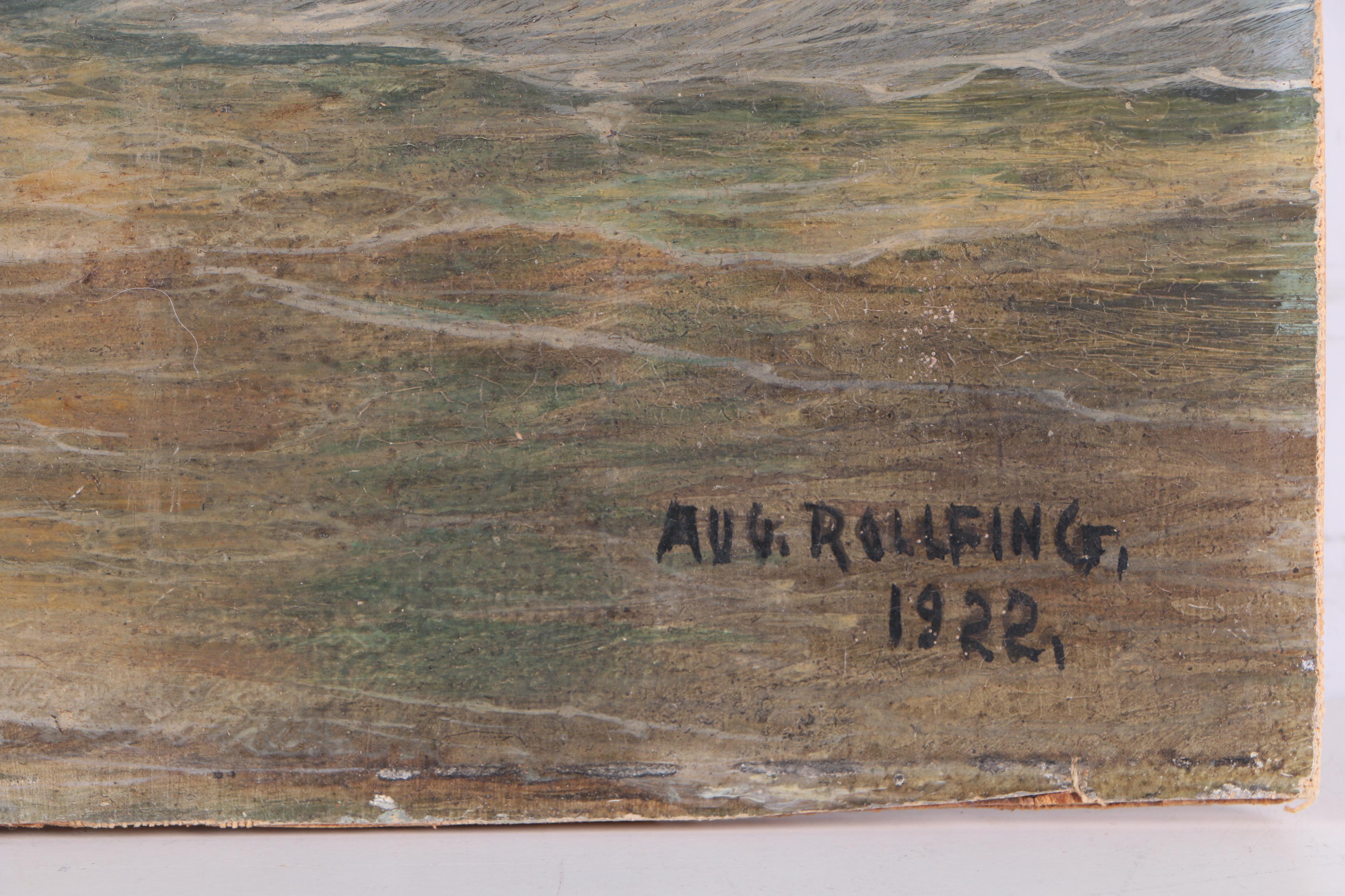 August Rollfing Oil Painting of Seascape