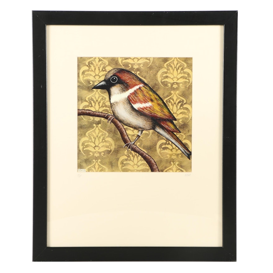 Wendy Detrick Worsham Limited Edition Offset Lithograph of a Finch