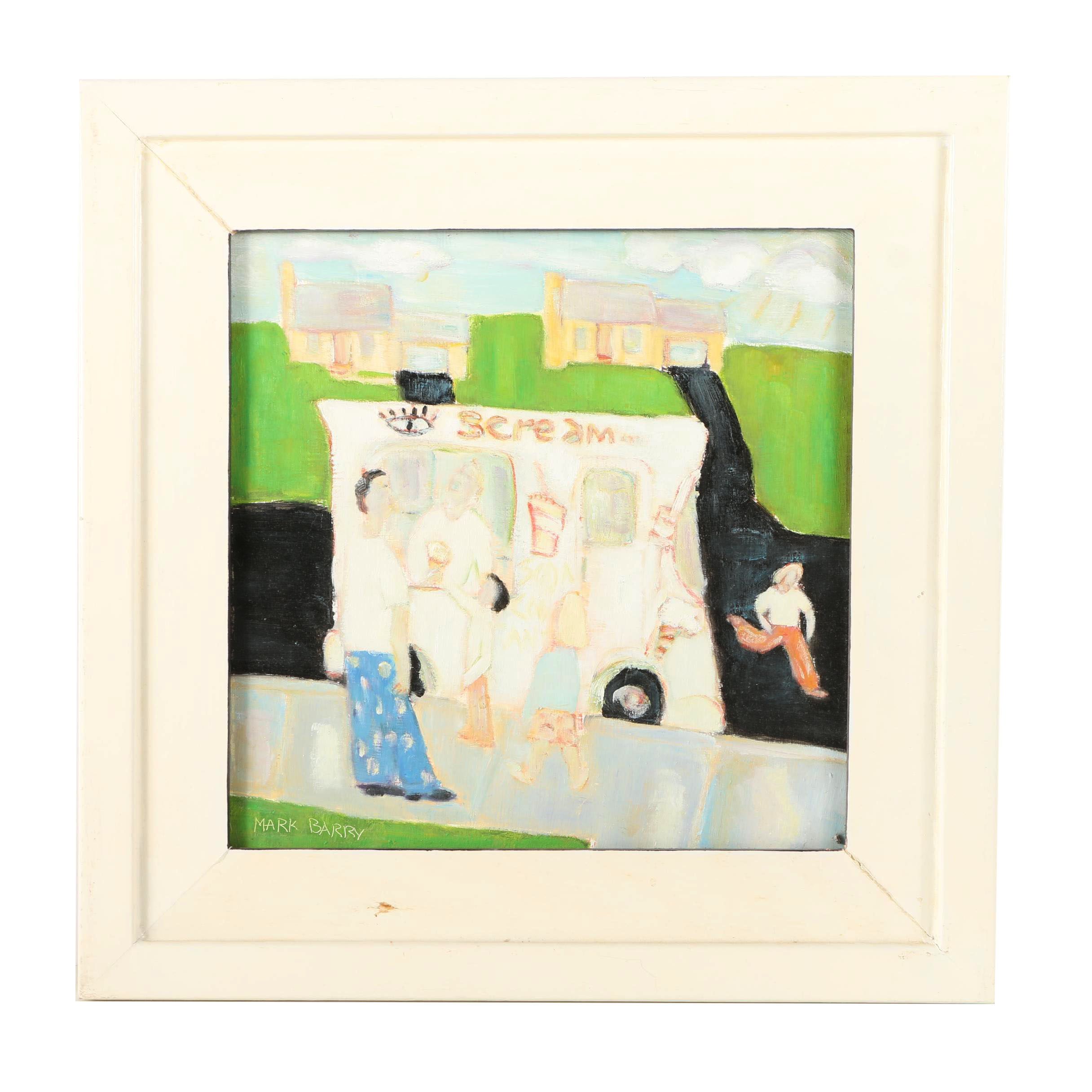 Mark Barry Oil Painting on Board "I Scream Too"