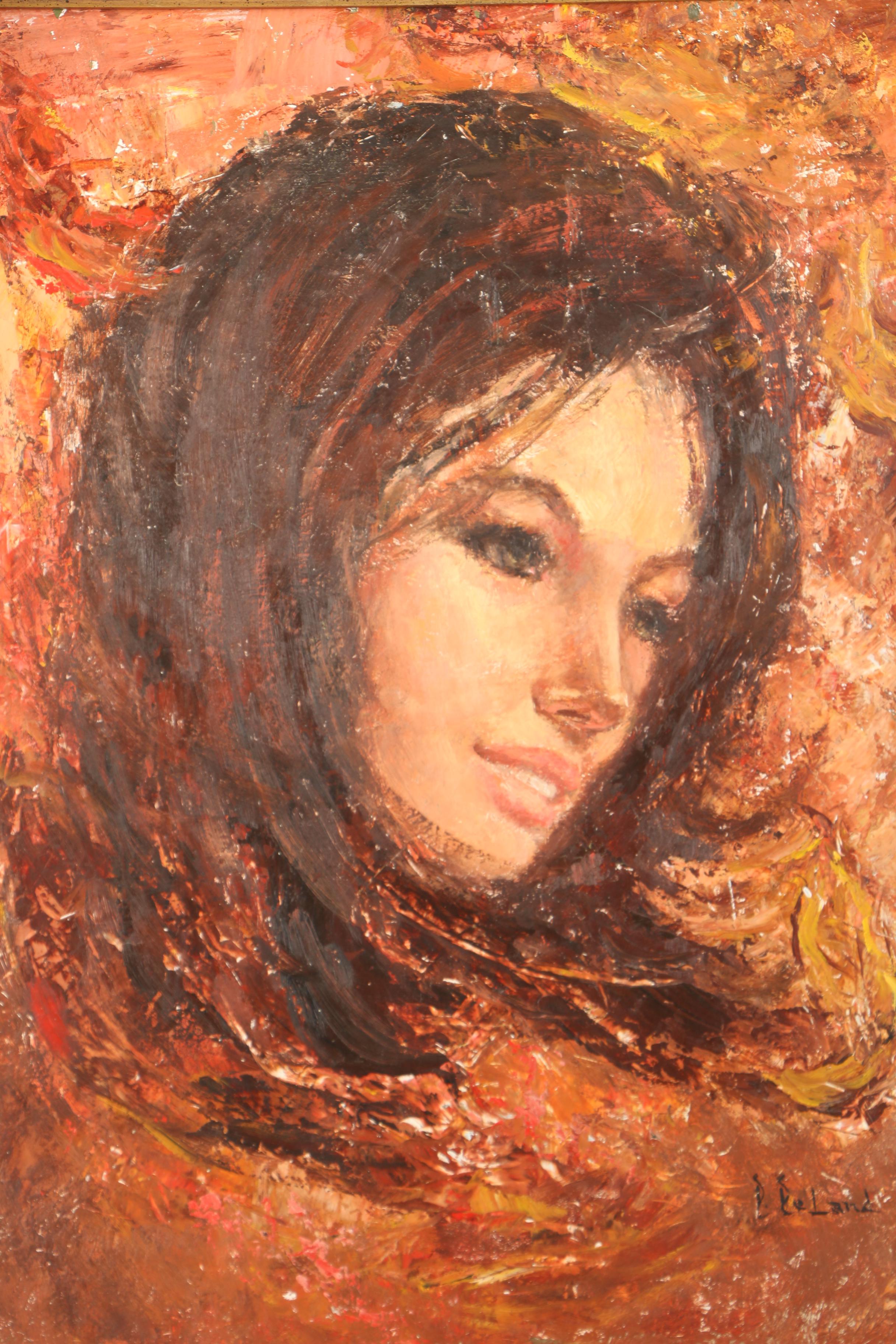 D. DeLand Oil Painting of a Woman's Face