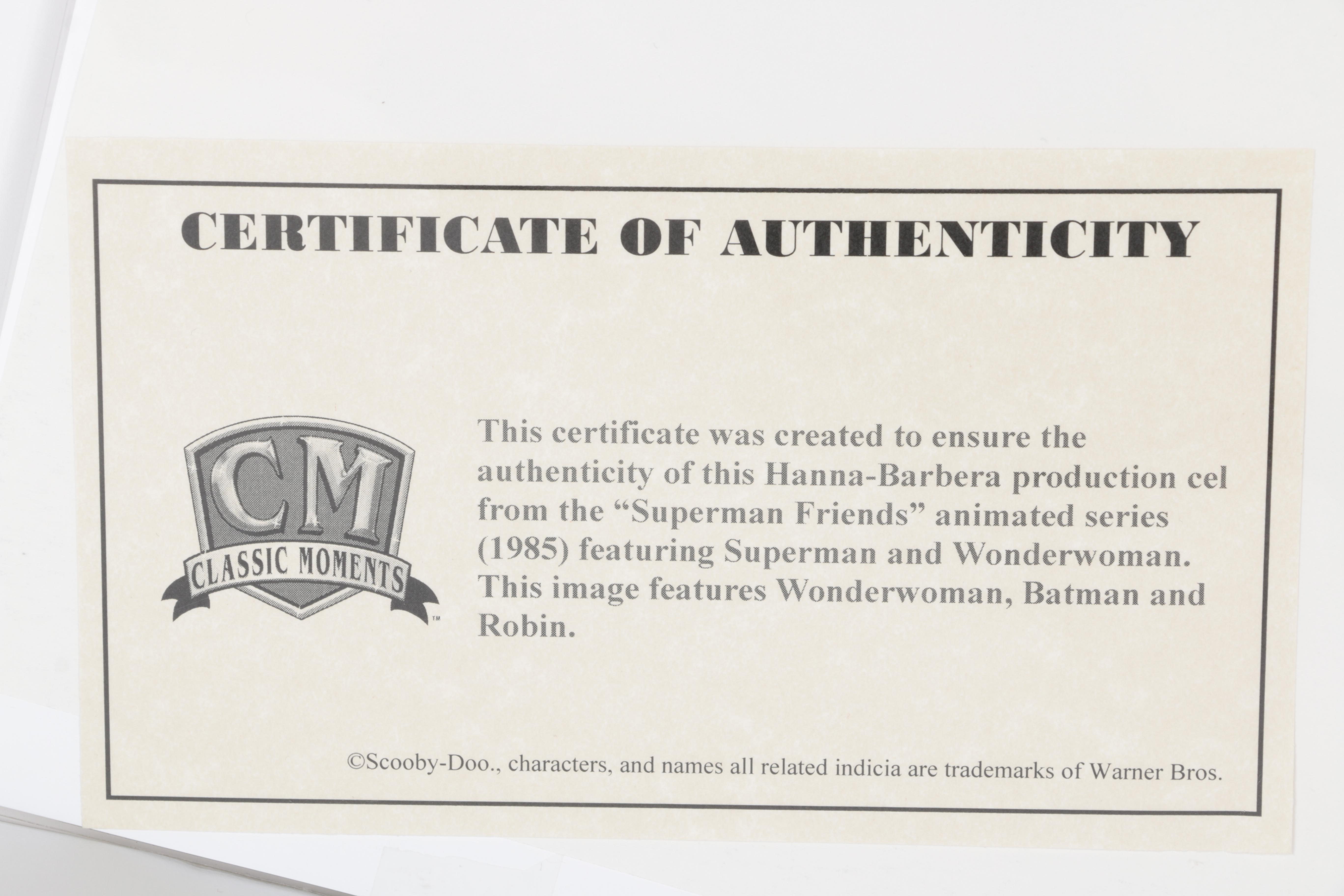 Two Original Hanna-Barbera "Superman & Friends" Production Cels