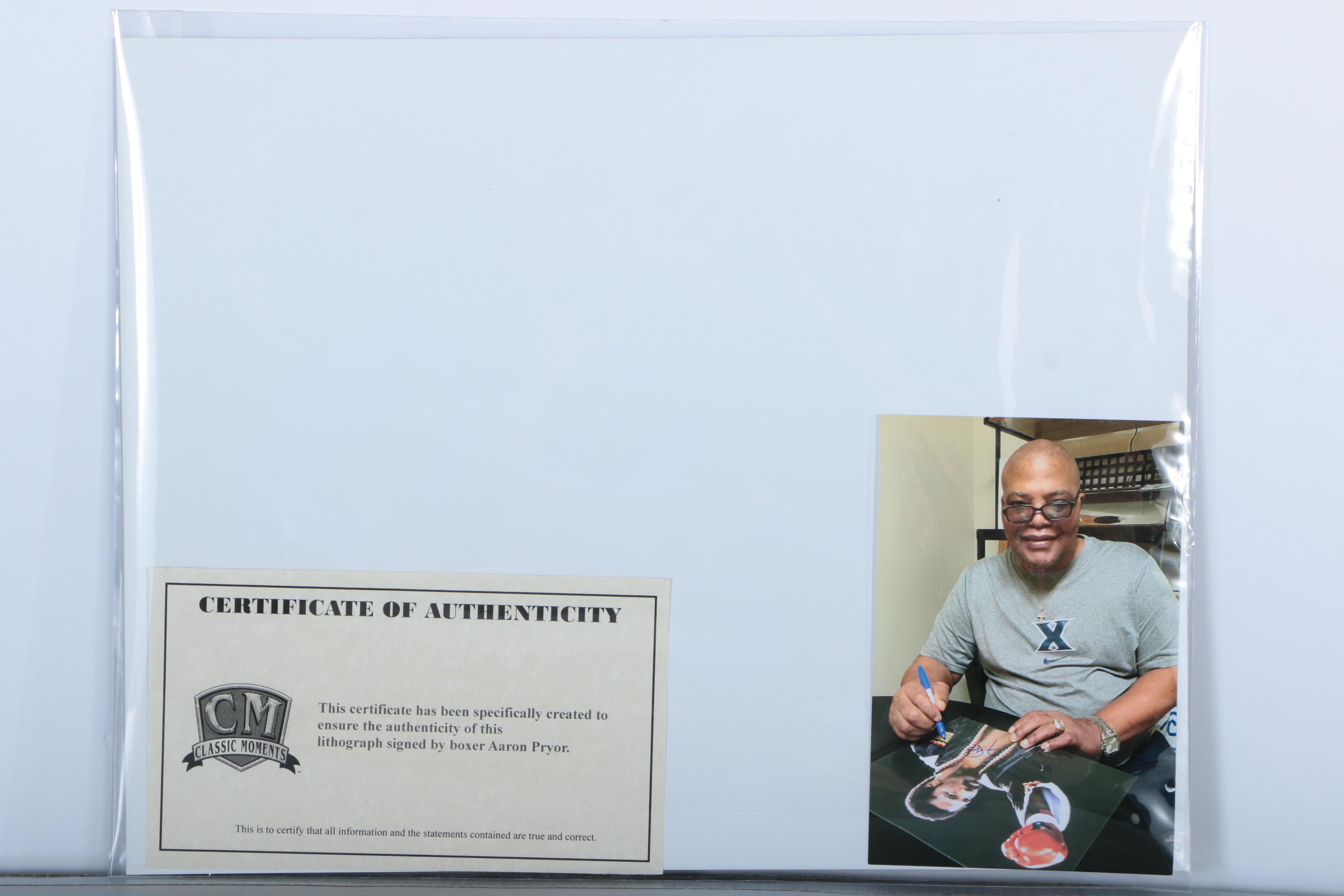 Autographed Magazine and Photograph of Boxer Aaron Pryor