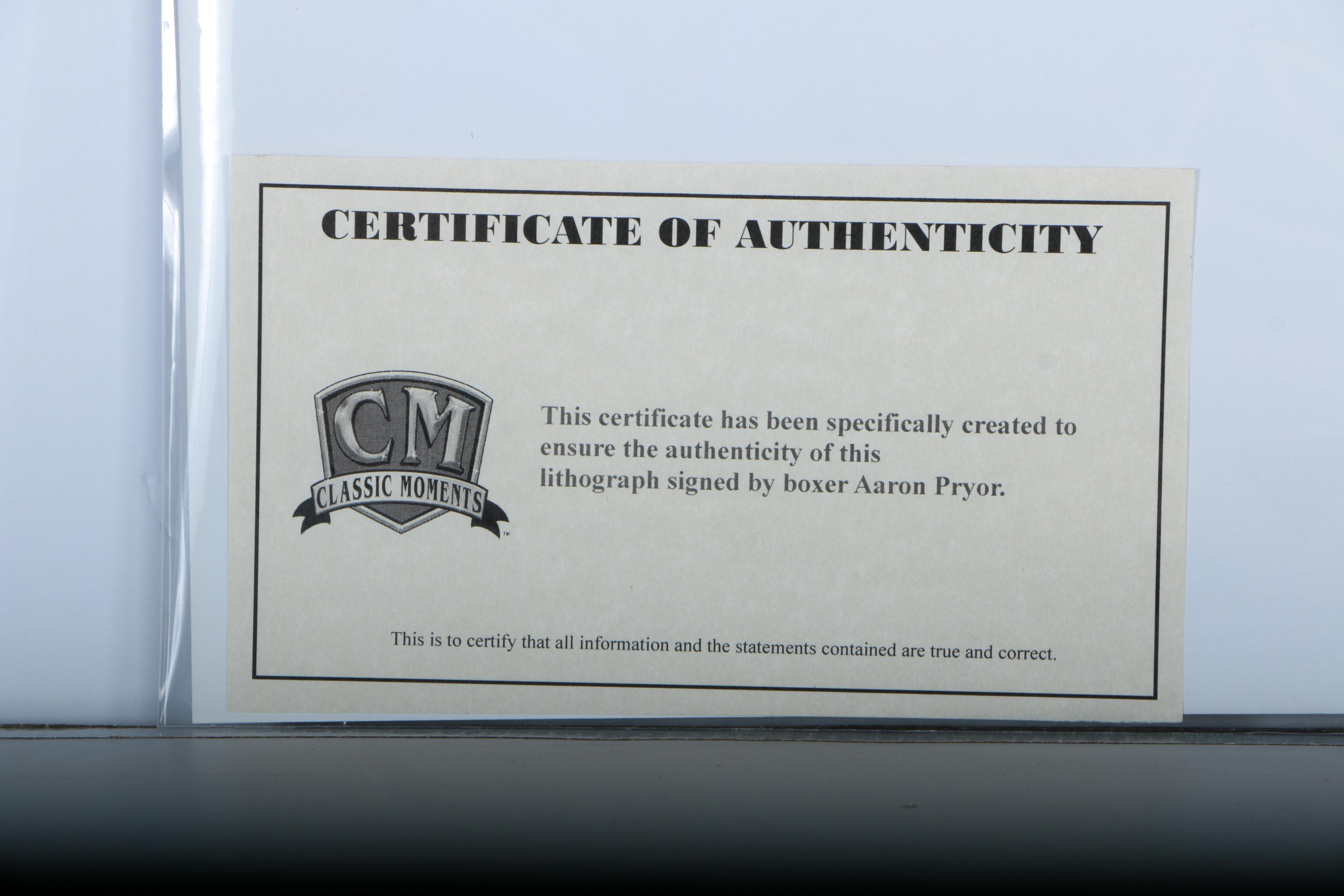 Autographed Magazine and Photograph of Boxer Aaron Pryor