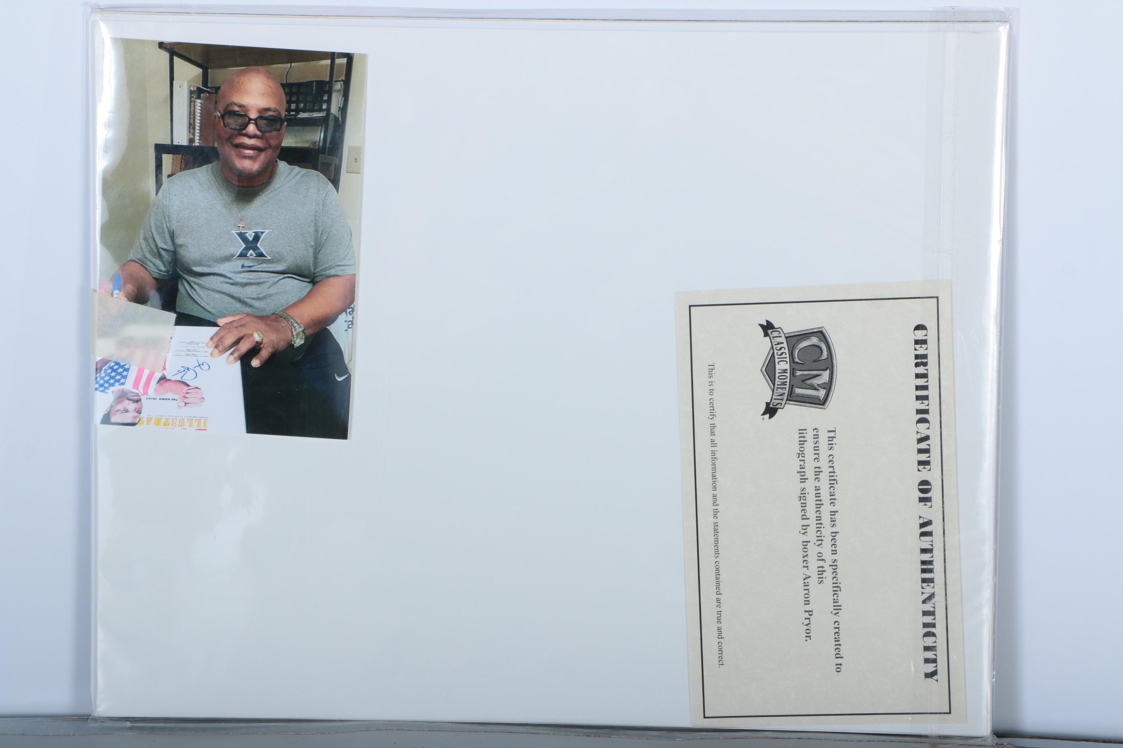 Autographed Magazine and Photograph of Boxer Aaron Pryor