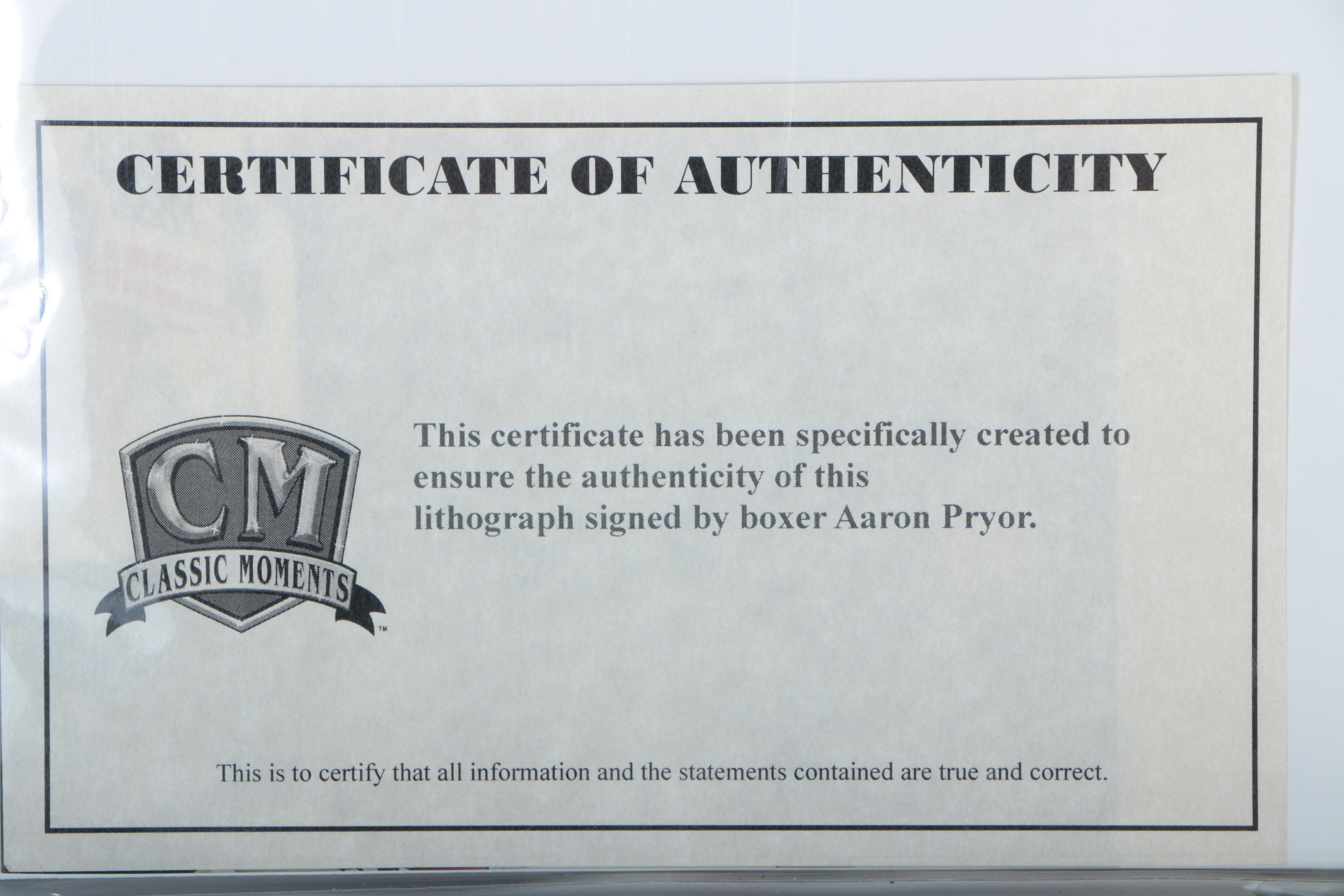 Autographed Magazine and Photograph of Boxer Aaron Pryor