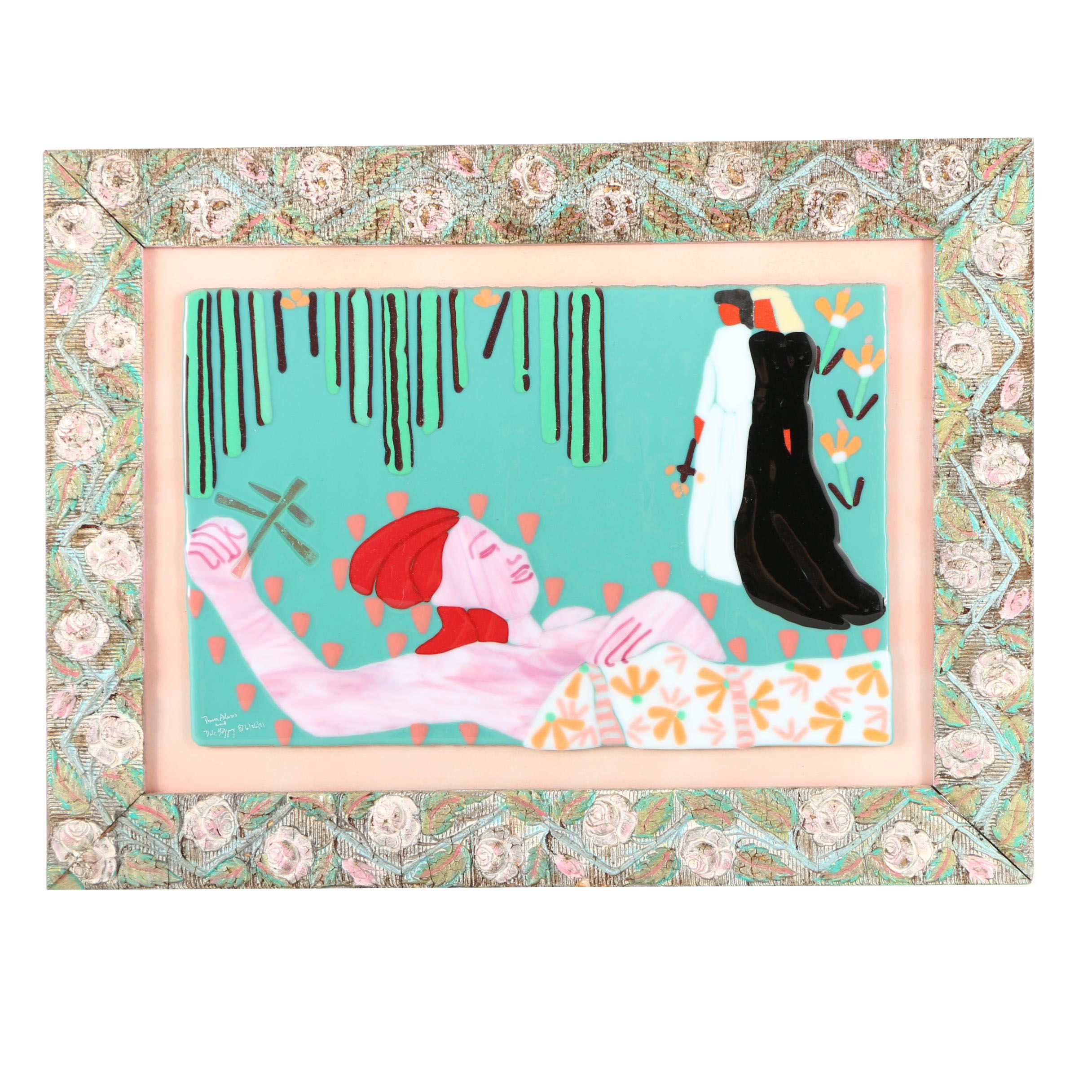 Dawn Adams and Dale Steffey 1991 Fused Glass Scene "Dream Image"