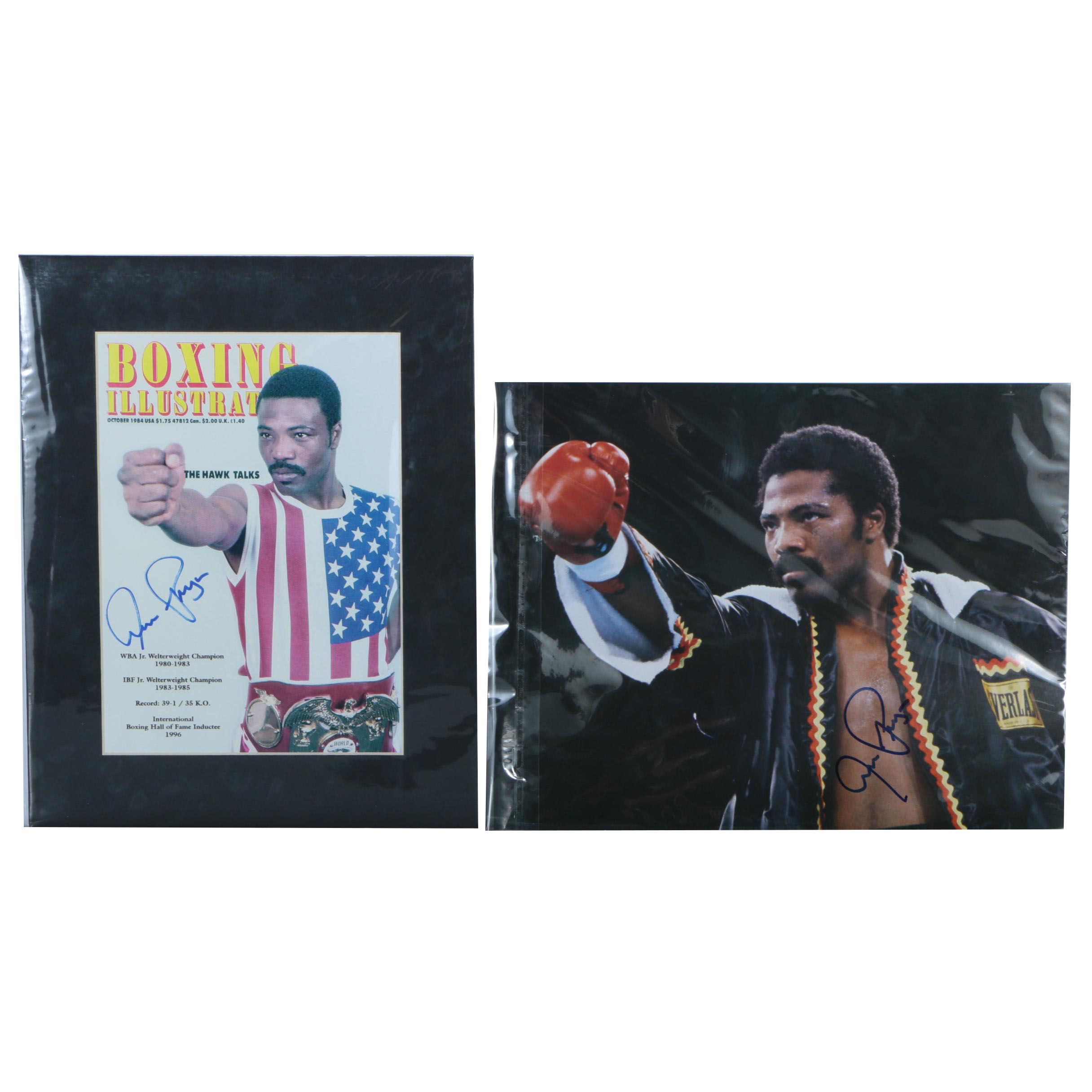 Autographed Magazine and Photograph of Boxer Aaron Pryor