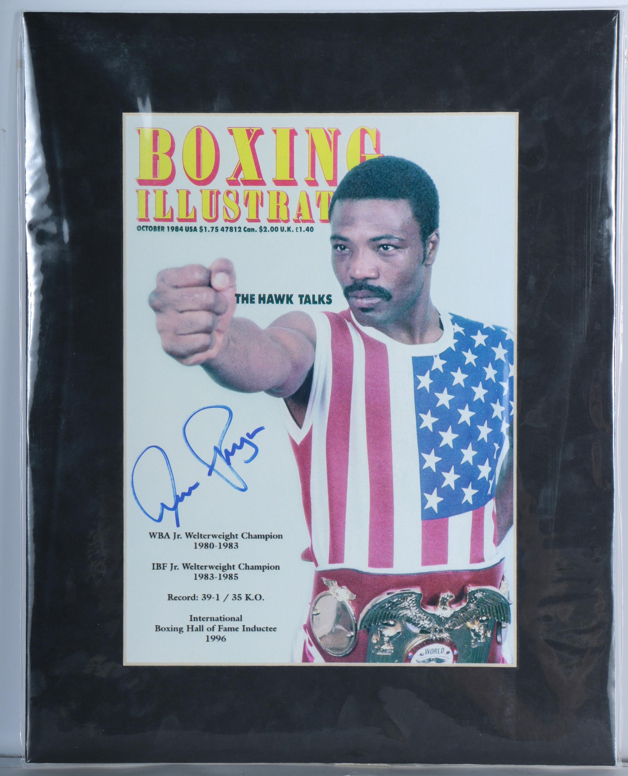Autographed Magazine and Photograph of Boxer Aaron Pryor