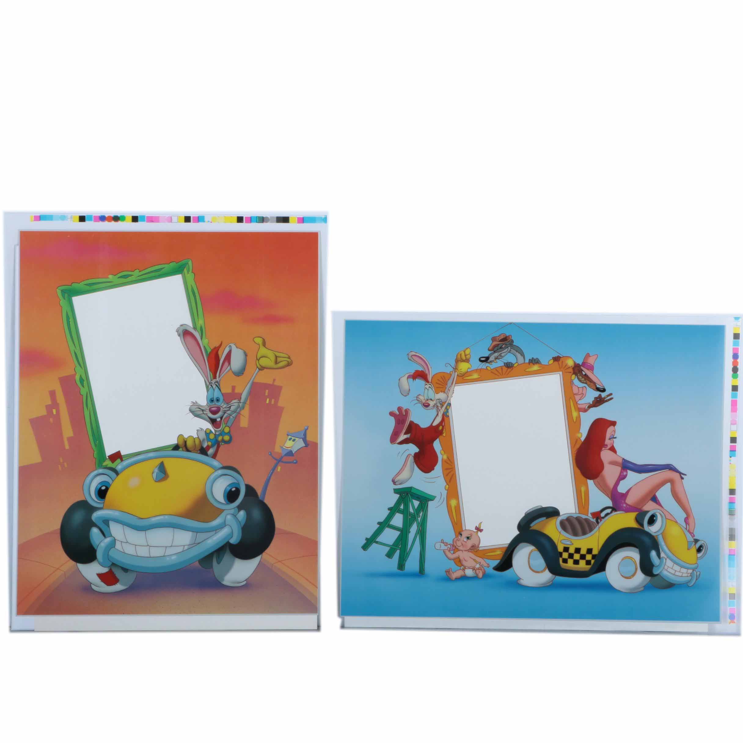 Pair of Roger and Jessica Rabbit Lithocels with Photo Apertures