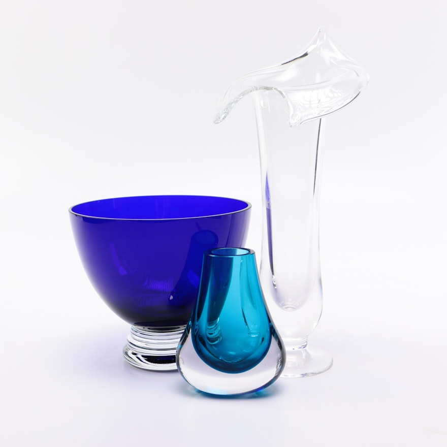 Crystal Vases and Decorative Bowl