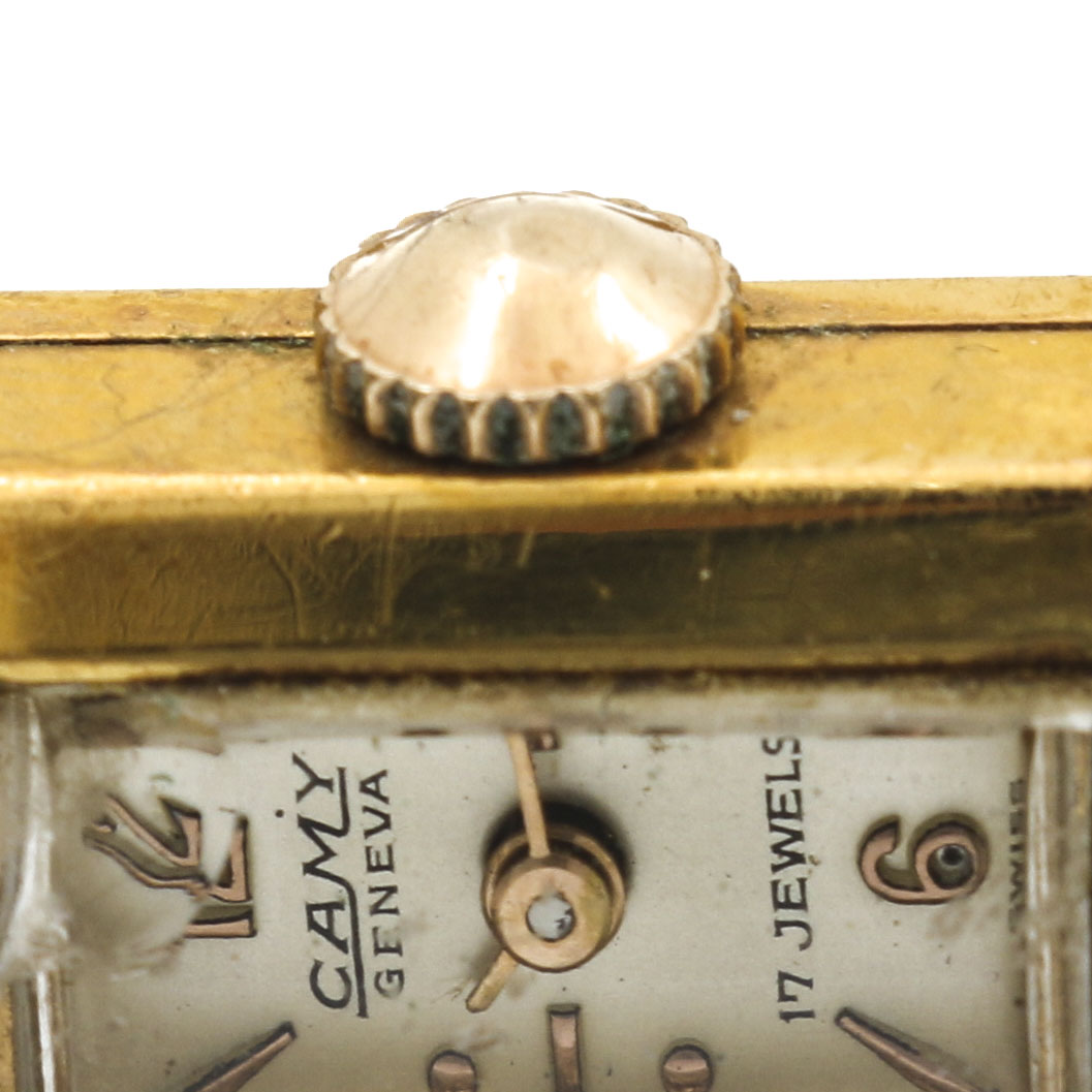 Gold Plated Alpha and Camy Geneva Watches