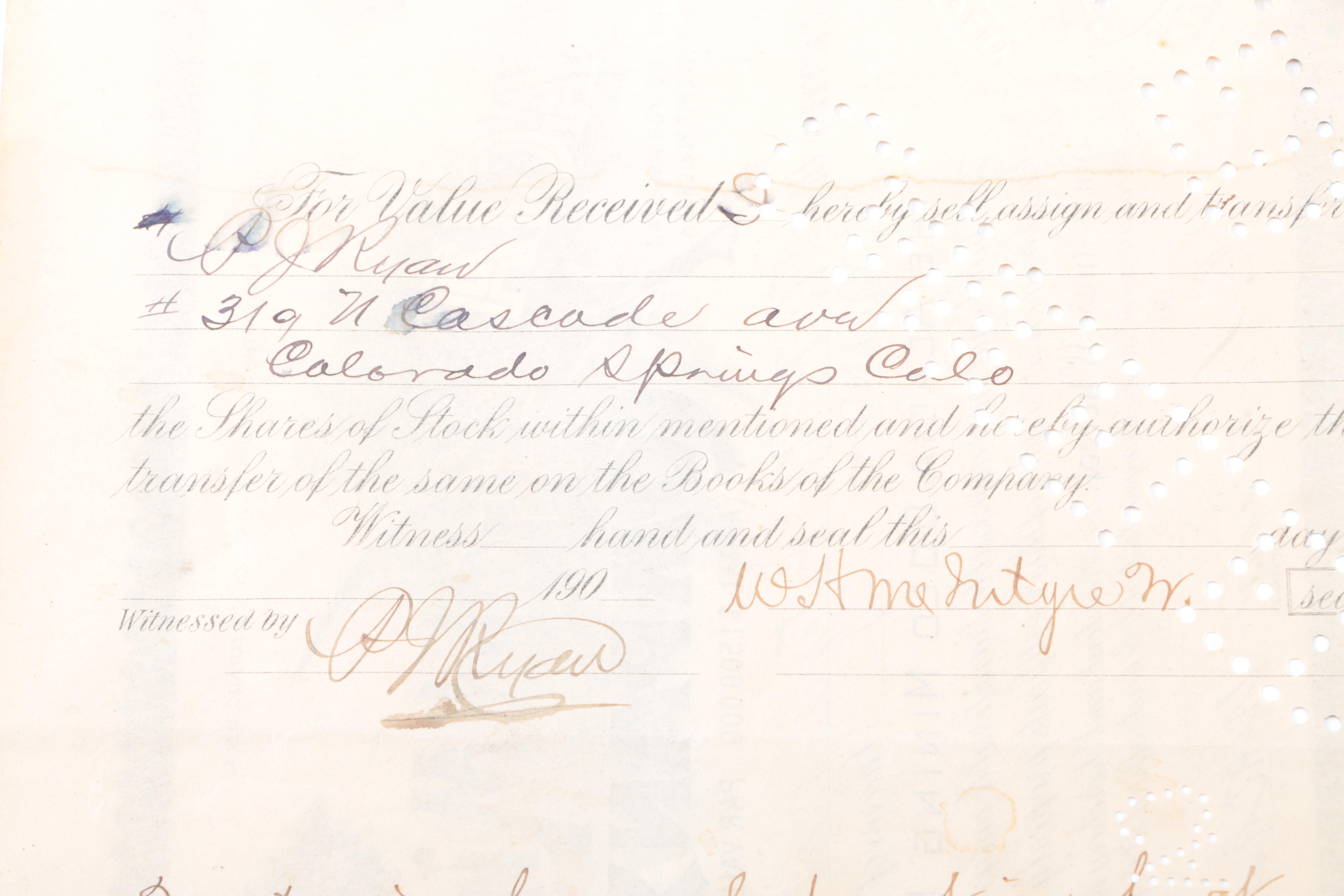 Antique Railroad and Gold Mining Share Certificates and Resin Coin Bank