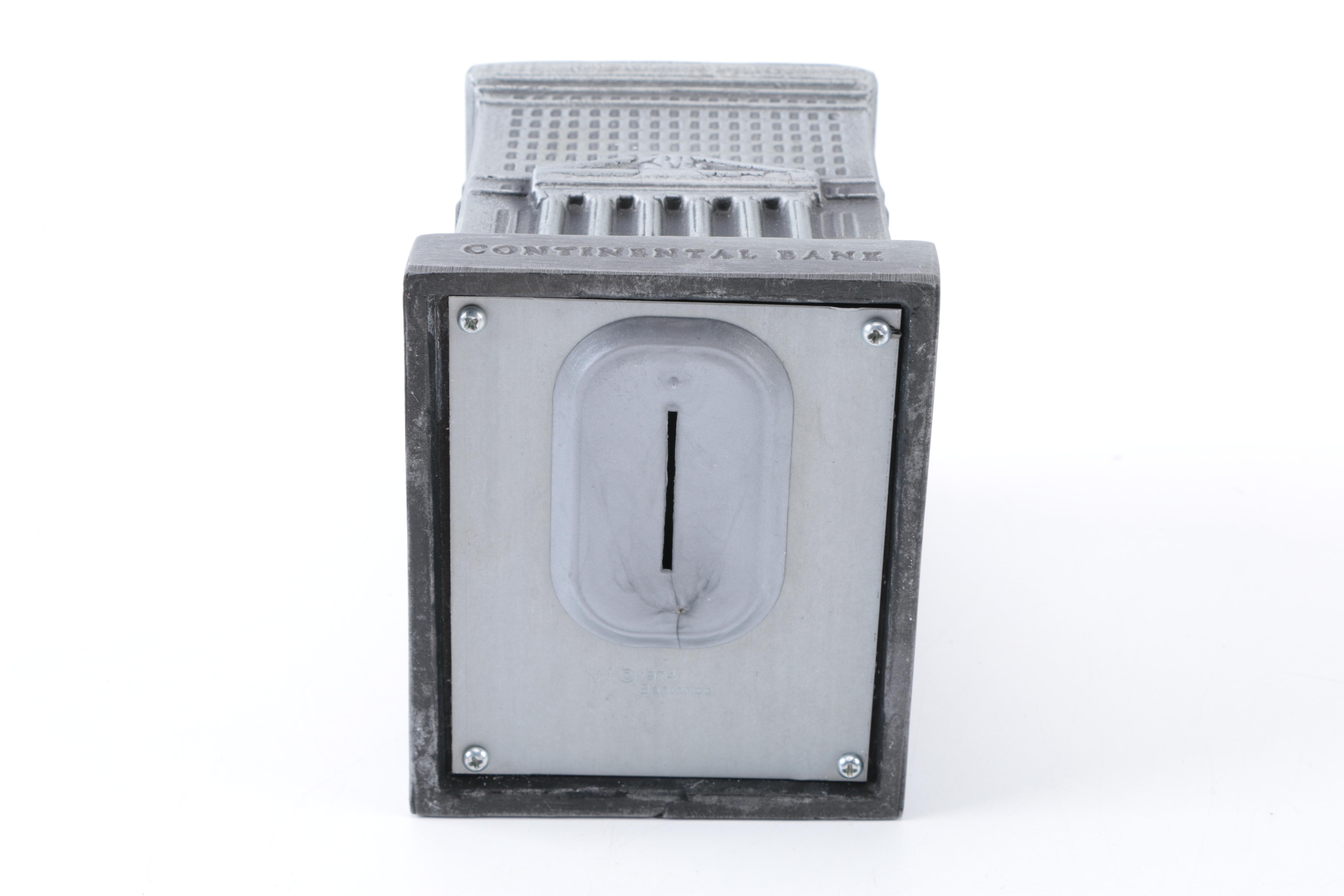 Antique Railroad and Gold Mining Share Certificates and Resin Coin Bank