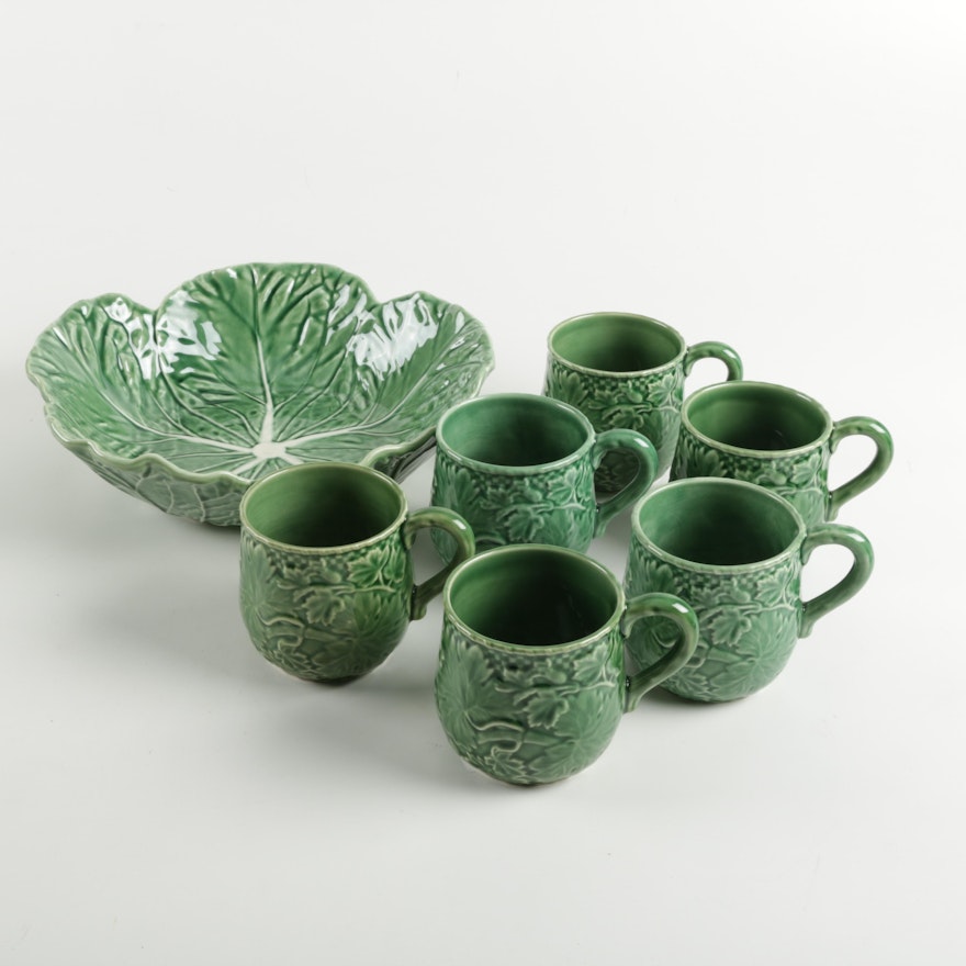 Bordallo Pinheiro "Cabbage Green" Ceramic Tableware