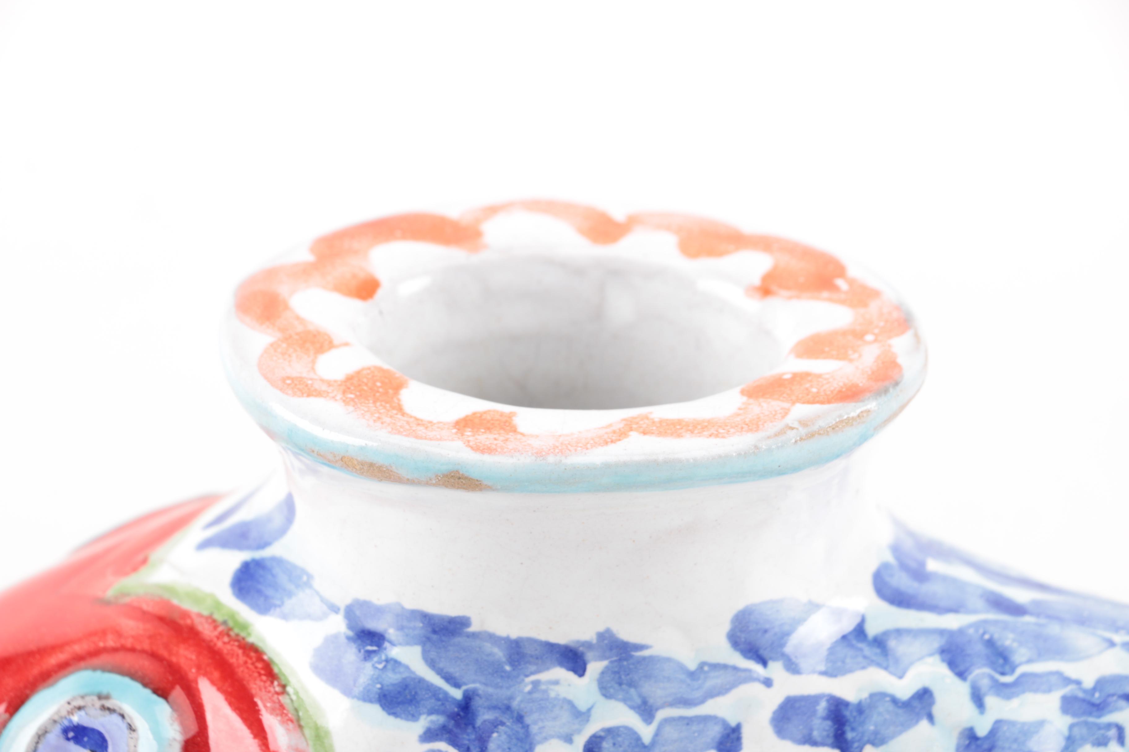 DeSimone Pottery Fish Vase and Candle Holders