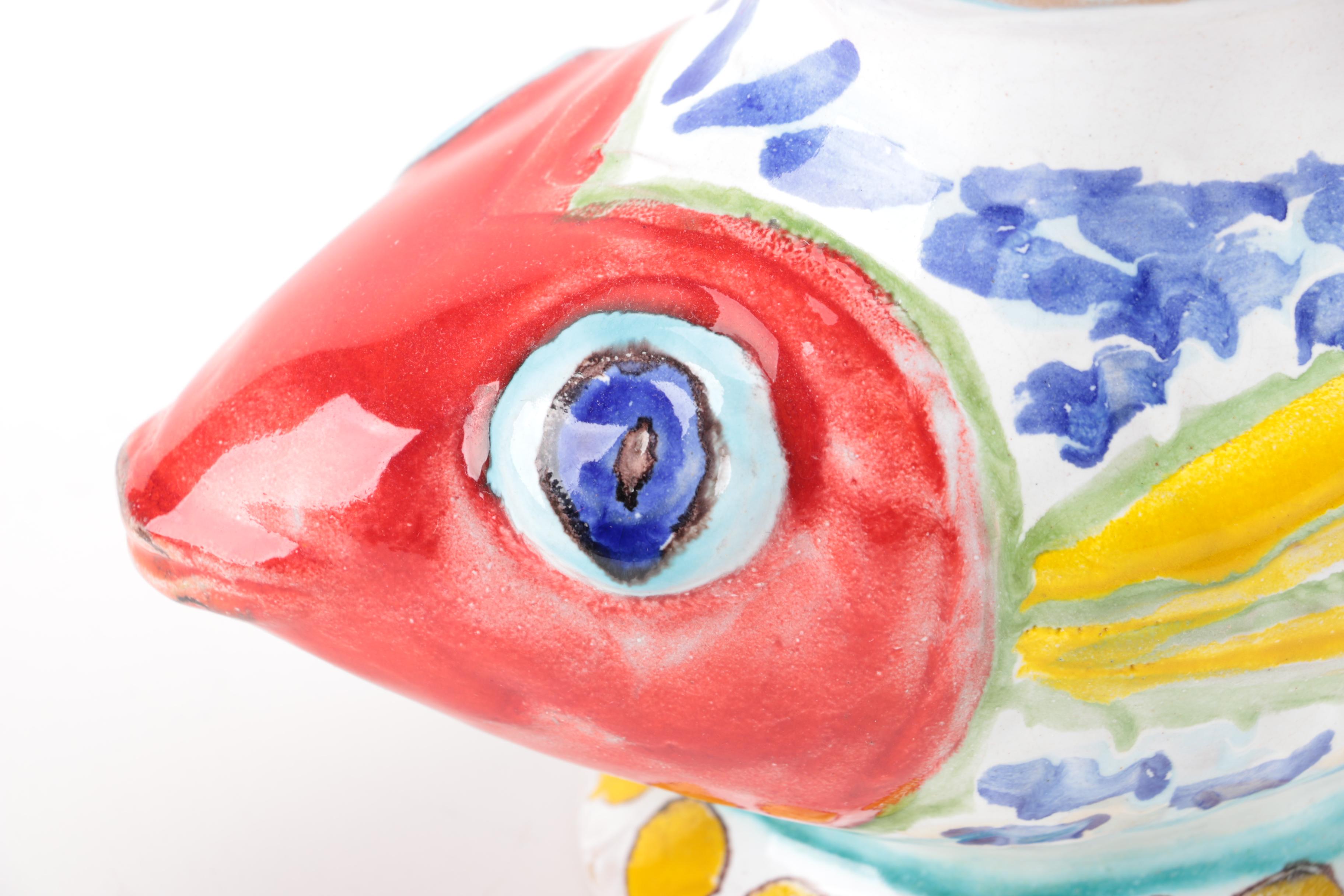 DeSimone Pottery Fish Vase and Candle Holders