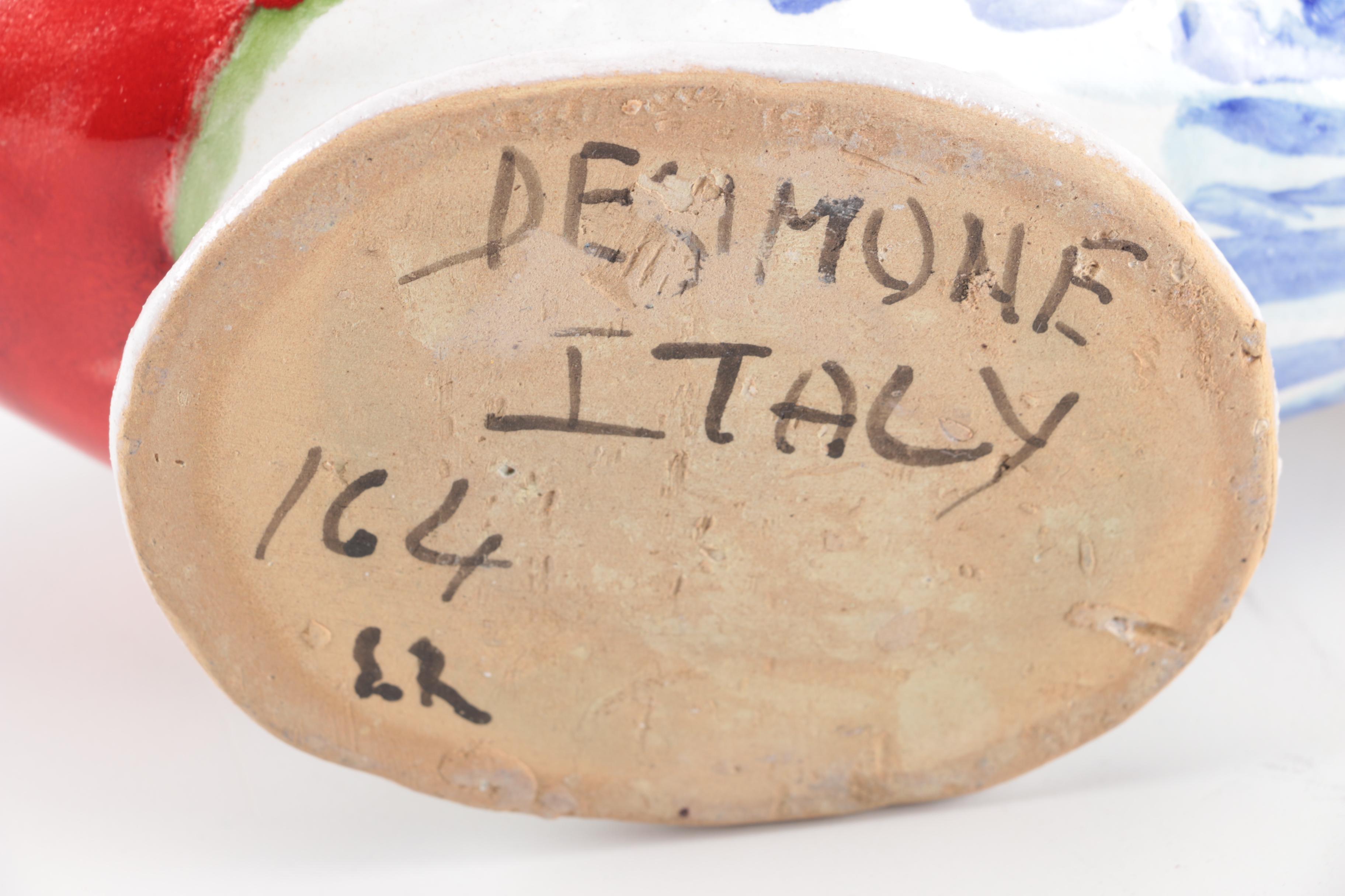 DeSimone Pottery Fish Vase and Candle Holders