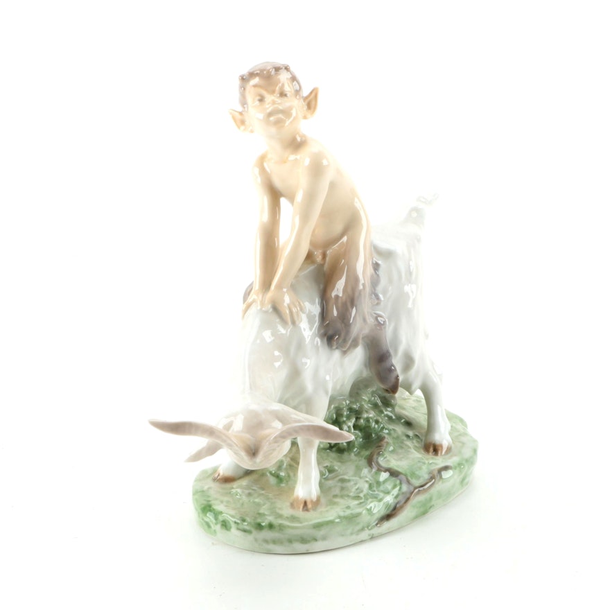 Royal Copenhagen "Faun Riding Goat" Porcelain Figurine