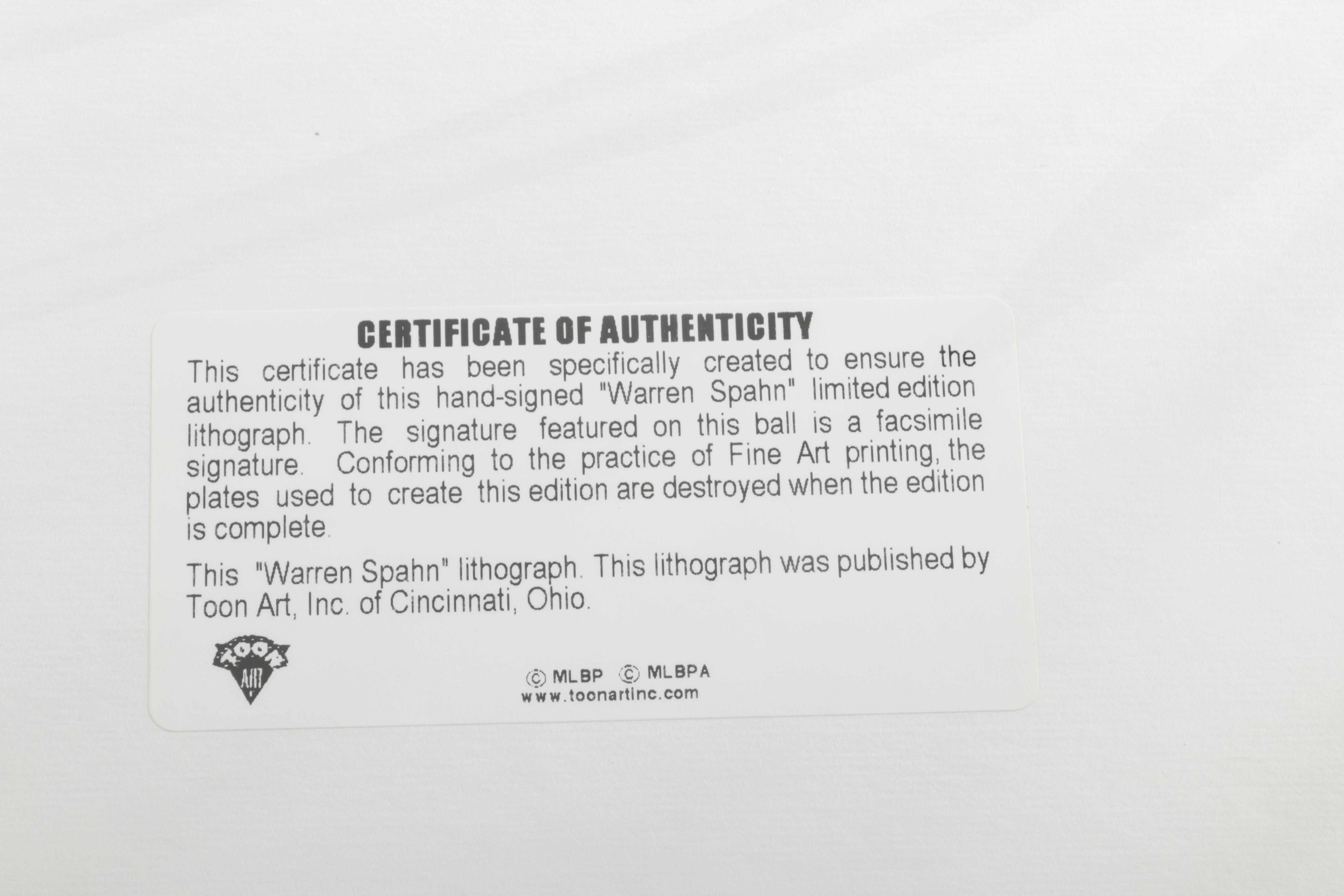 Limited Edition Offset Lithographs Featuring Warren Spahn