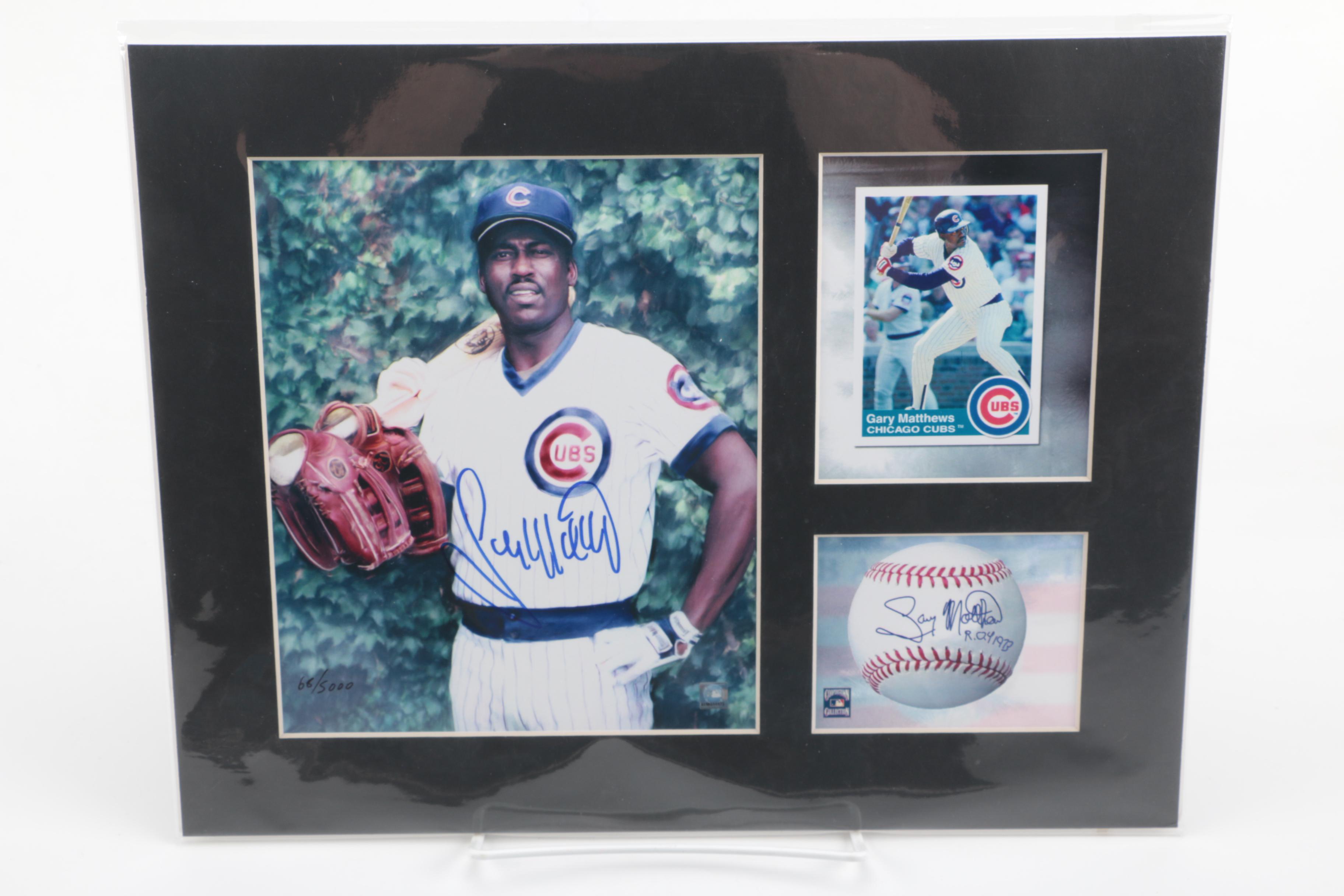 Gary Matthews and Ernie Banks Autographed Limited Edition Prints