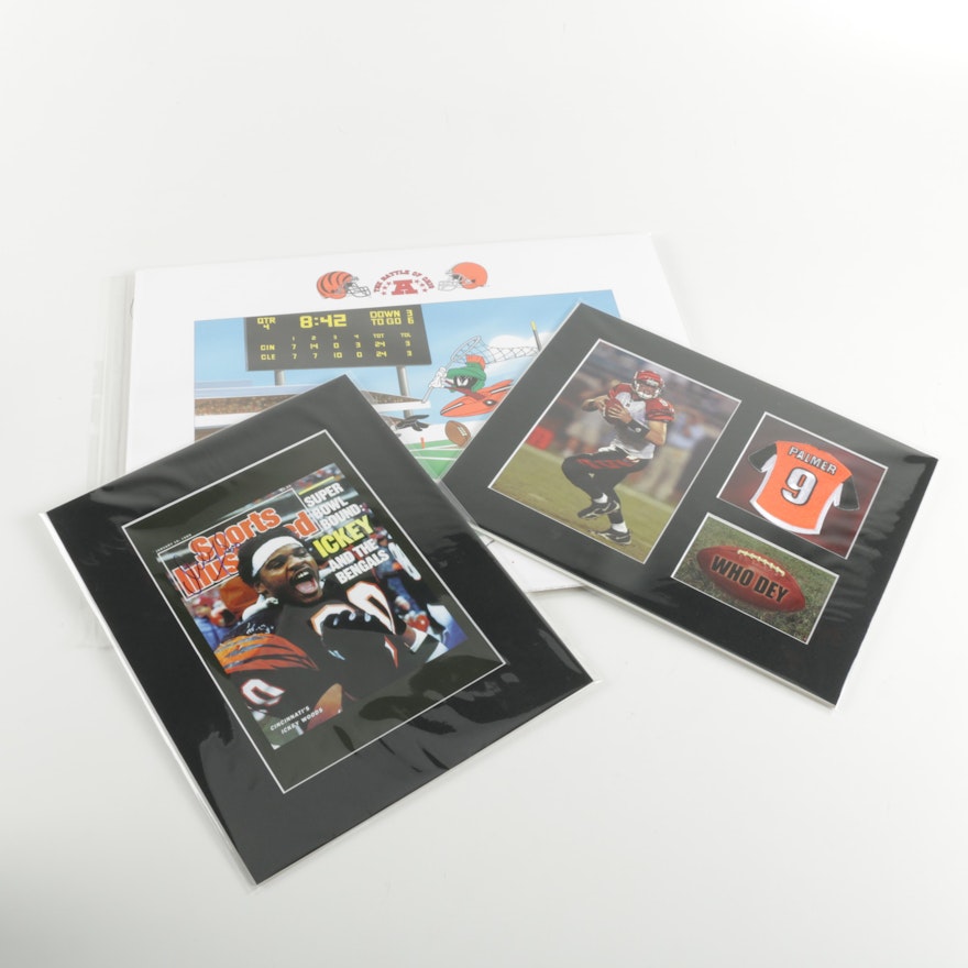 Cincinnati Bengals Prints on Paper Featuring Ickey Woods and Carson Palmer