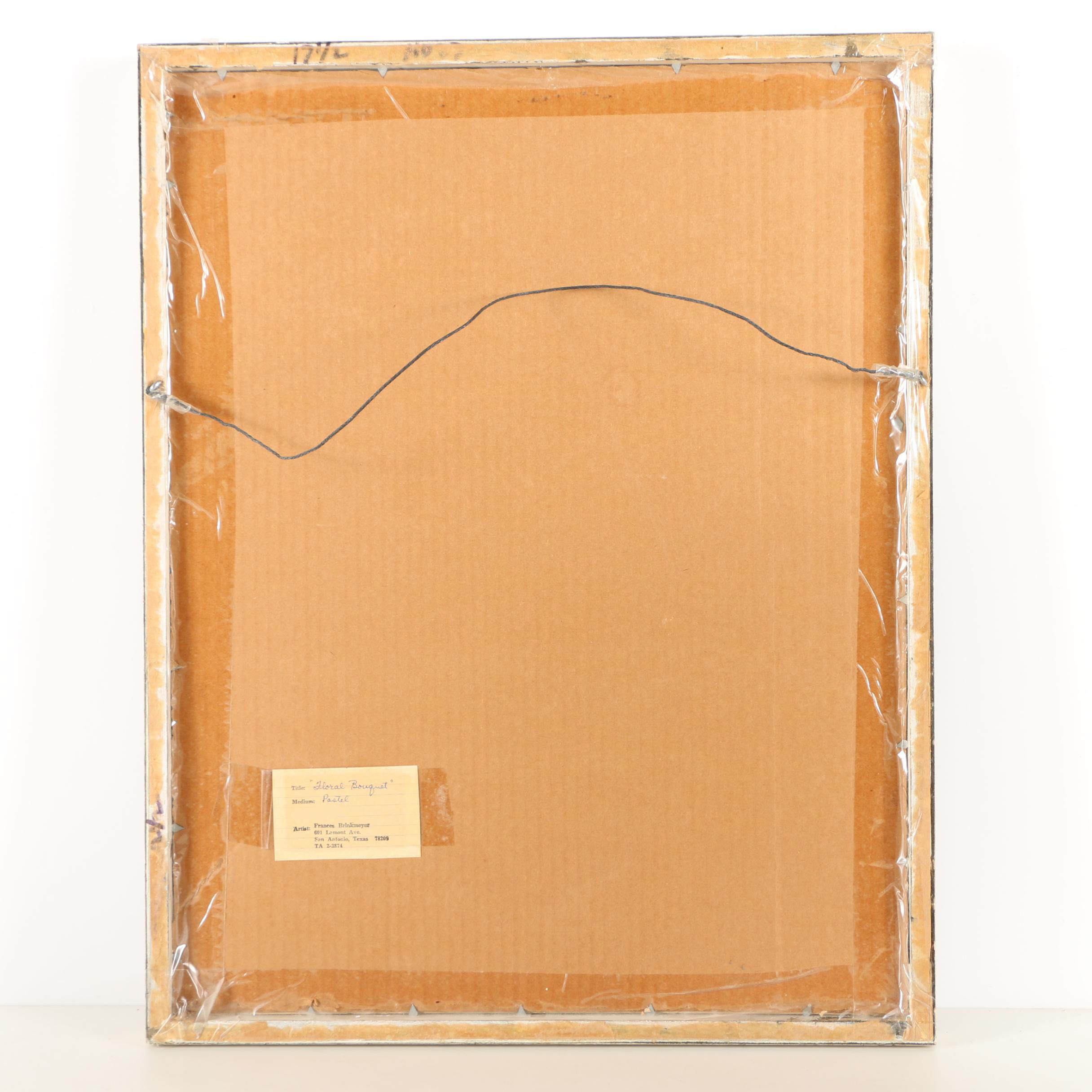 Frances Brinkmeyer 1964 Pastel Drawing "Floral Bouquet"