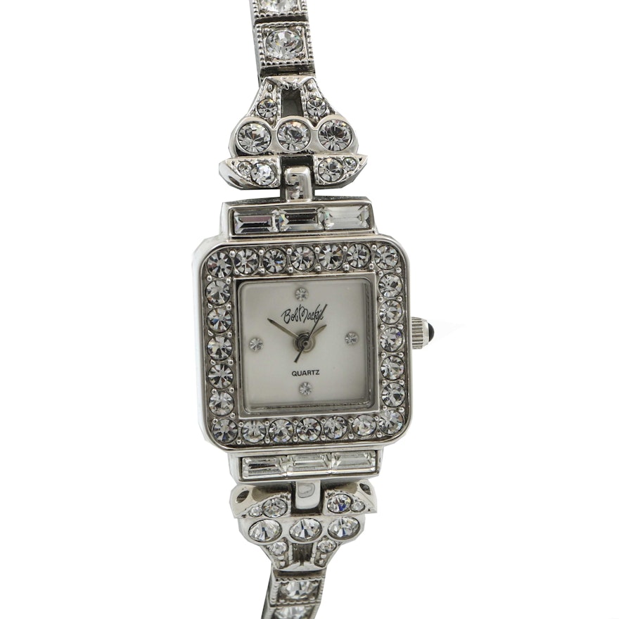 Silver Tone Bob Mackie Crystal Wristwatch