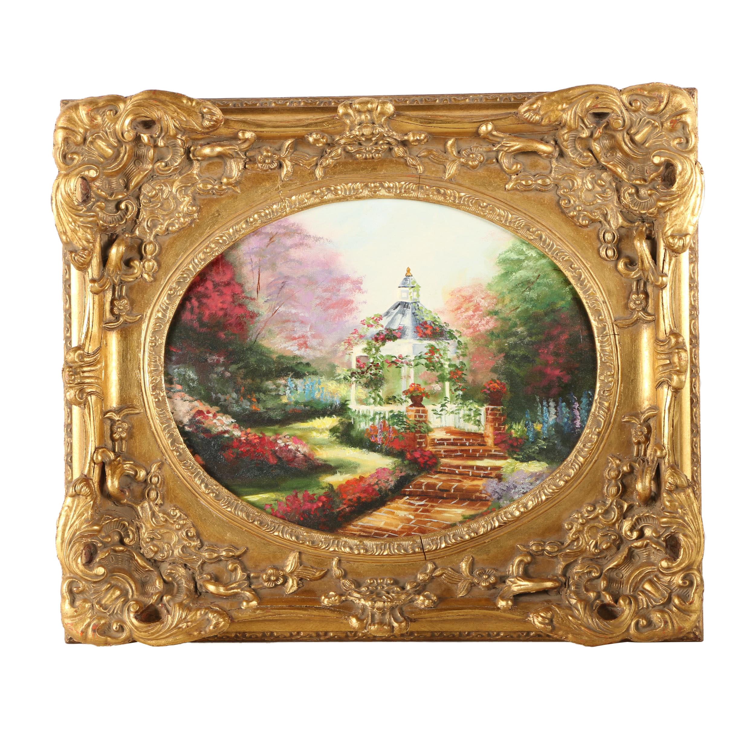 Oil Painting of a Gazebo