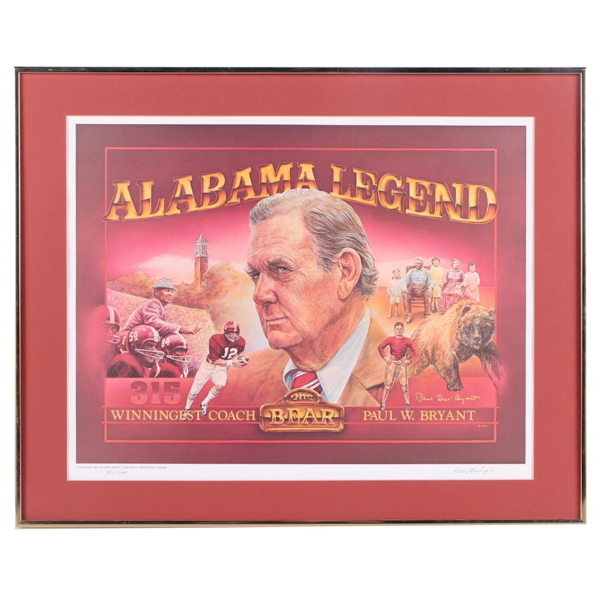 Larry Bishop Limited Edition Offset Lithograph "Alabama Legend The Bear"