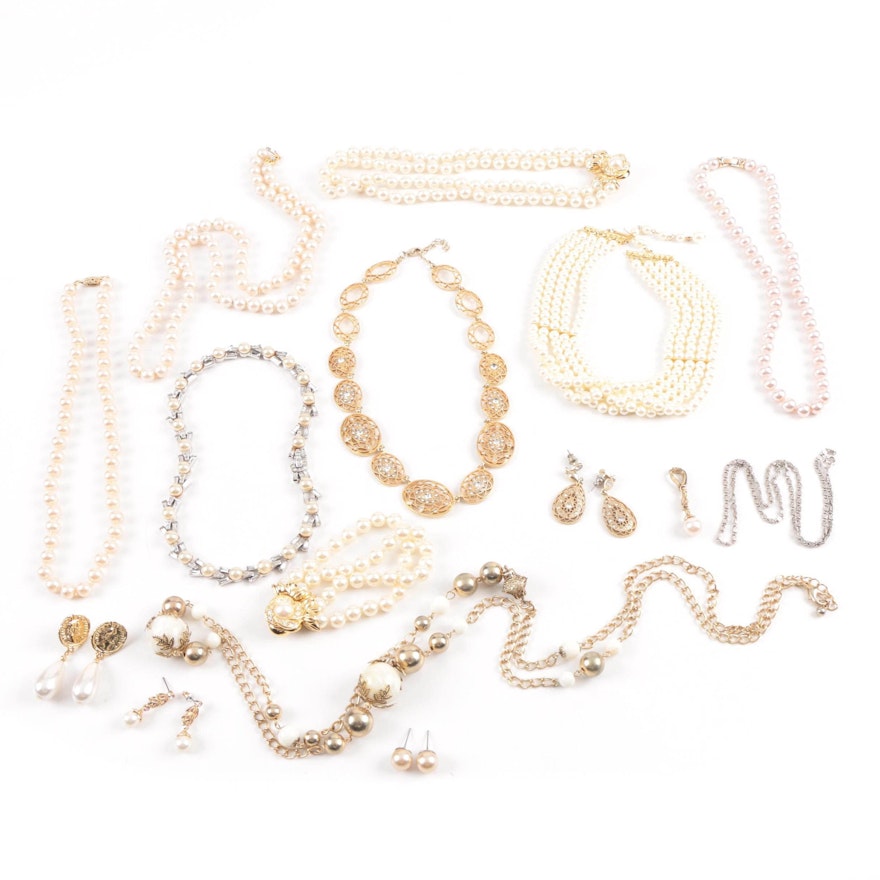 Collection of Faux Pearl Jewelry