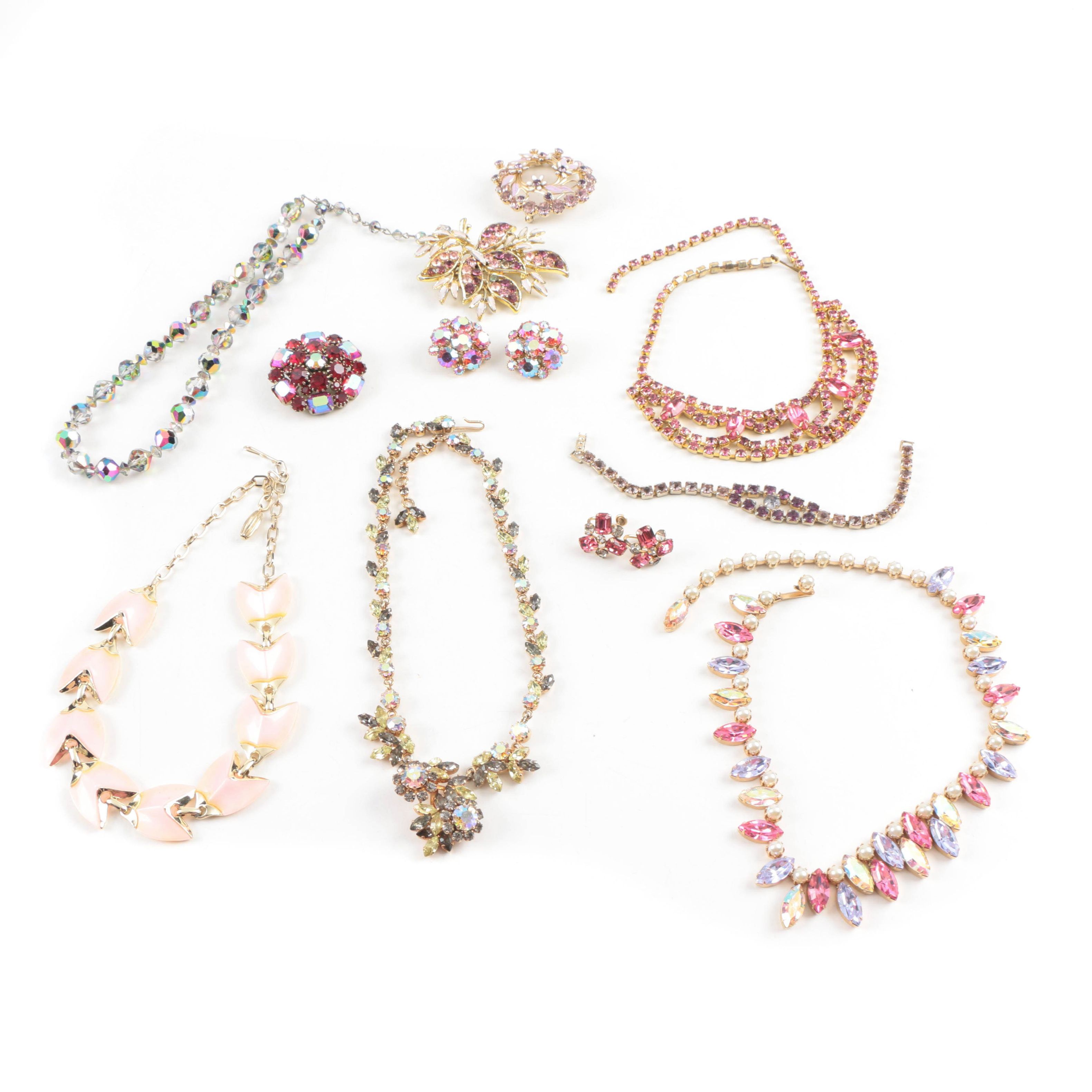 Assorted Rhinestone Jewelry Including Weiss