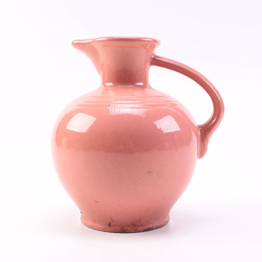 Vintage Pink Fiestaware Ceramic Pitcher